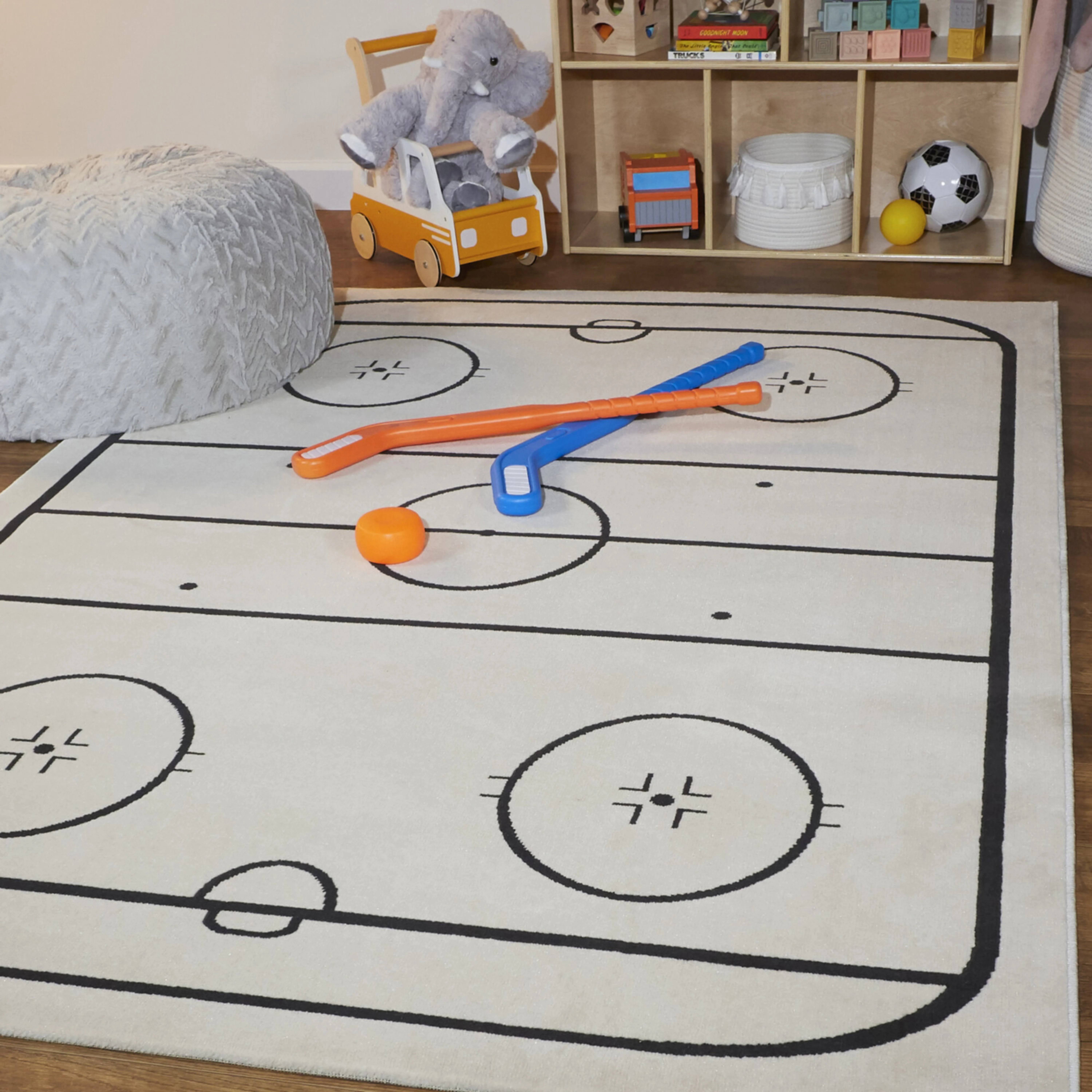 Balta Hockey Time Cream 5' 3 X 7' Novelty Area Rug, Ivory 0D_MPEBTD4C Balta Hockey Time Cream 5' 3 X 7' Novelty Area Rug, Ivory 0D_MPEBTD4C
