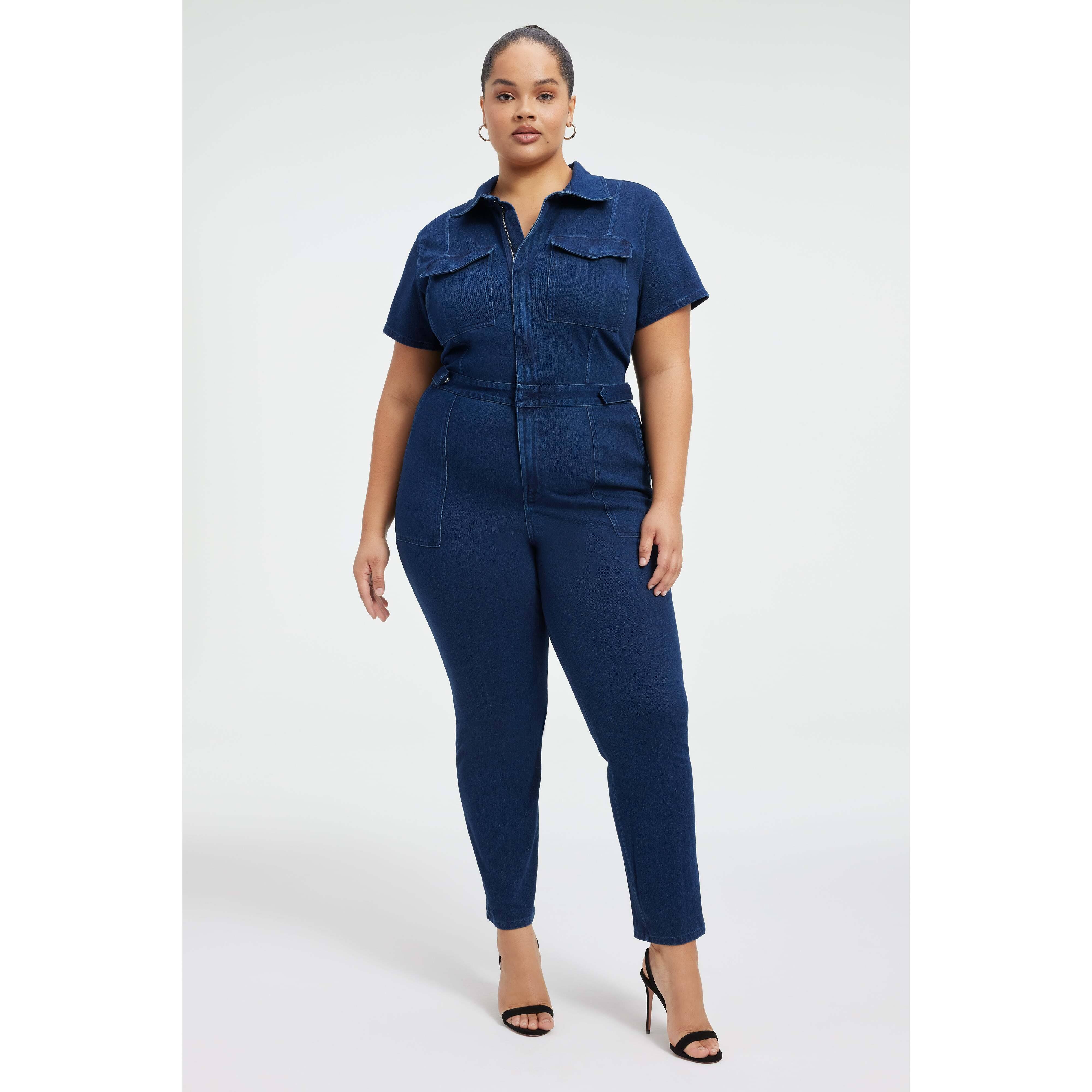 Good American Women's Fit For Success Jumpsuit - Indigo - Size Medium RT_UARNZ2B7 Good American Women's Fit For Success Jumpsuit - Indigo - Size Medium RT_UARNZ2B7