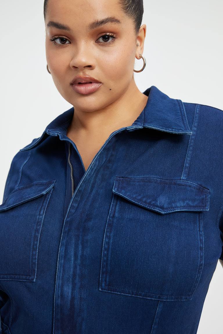 Good American Women's Fit For Success Jumpsuit - Indigo - Size Medium RT_UARNZ2B7