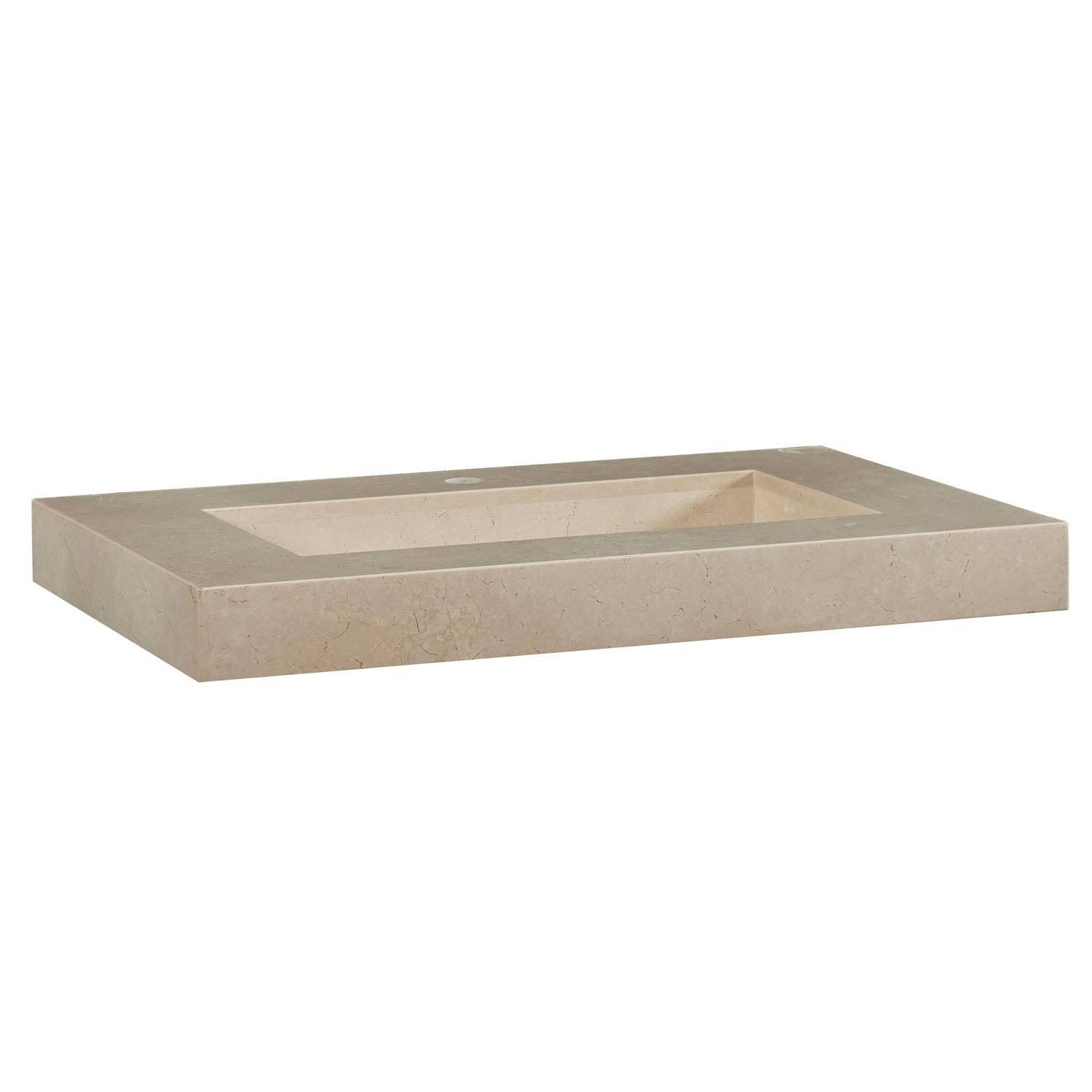 Silkroad Exclusive 36 W X 23 D X 3.5 H Vanity Top With Integrated Sink (Carrara White Marble) QX_ORZYEBKI