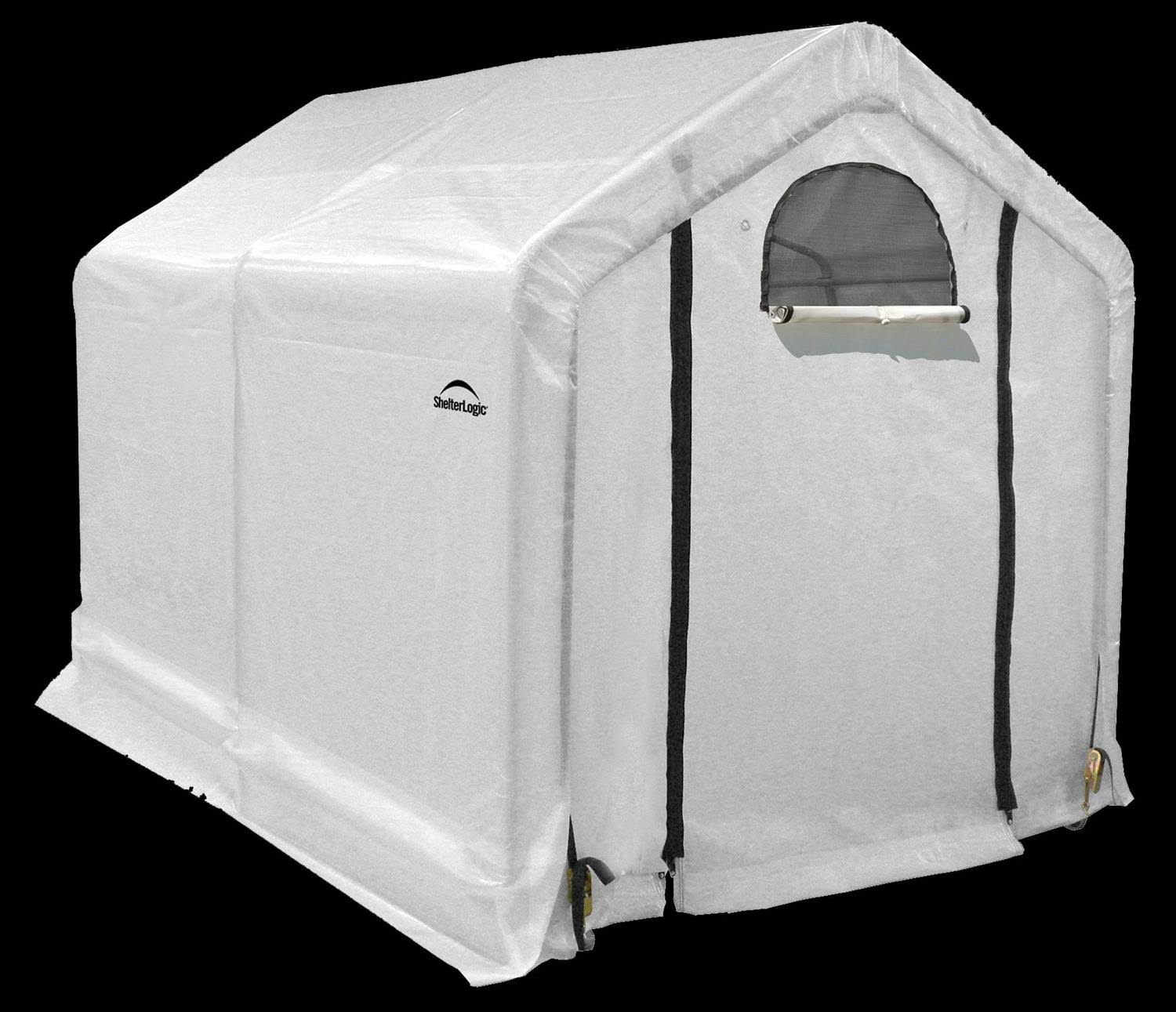 Growit Backyard Greenhouse W/ Integrated Shelving - 6' X 8' X 6' - White - Walk-In Greenhouse Ft. Peak Translucent, Clear M1_BSCUCNFL Growit Backyard Greenhouse W/ Integrated Shelving - 6' X 8' X 6' - White - Walk-In Greenhouse Ft. Peak Translucent, Clear M1_BSCUCNFL