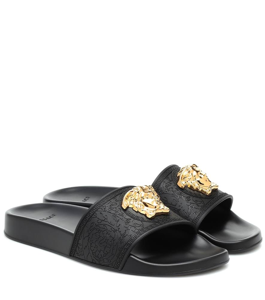 Versace Women's La Medusa Pool Slides - Black - Size 8.5 Sandals WO_YSWF0QDB Versace Women's La Medusa Pool Slides - Black - Size 8.5 Sandals WO_YSWF0QDB
