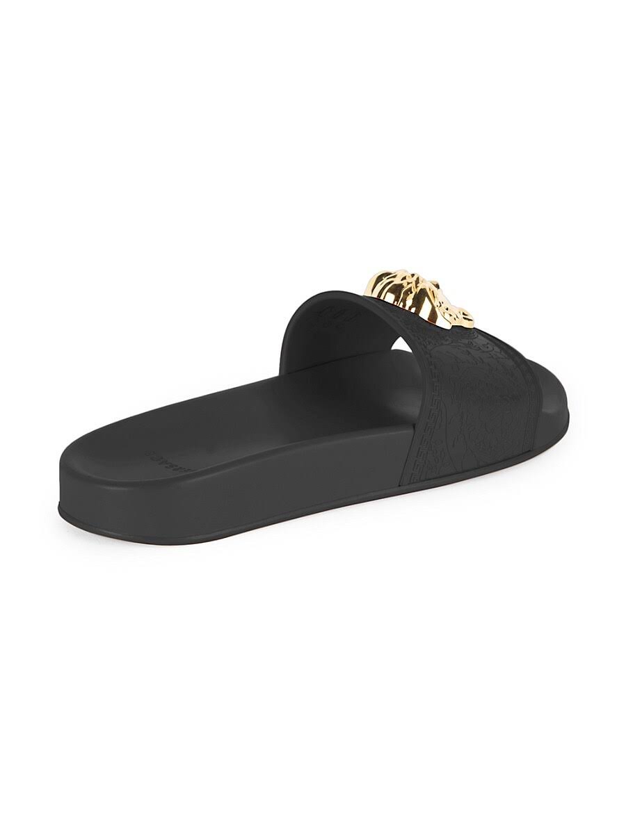 Versace Women's La Medusa Pool Slides - Black - Size 8.5 Sandals WO_YSWF0QDB