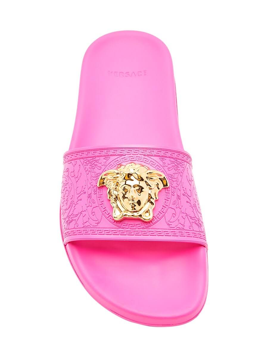 Versace Women's La Medusa Pool Slides - Black - Size 8.5 Sandals WO_YSWF0QDB