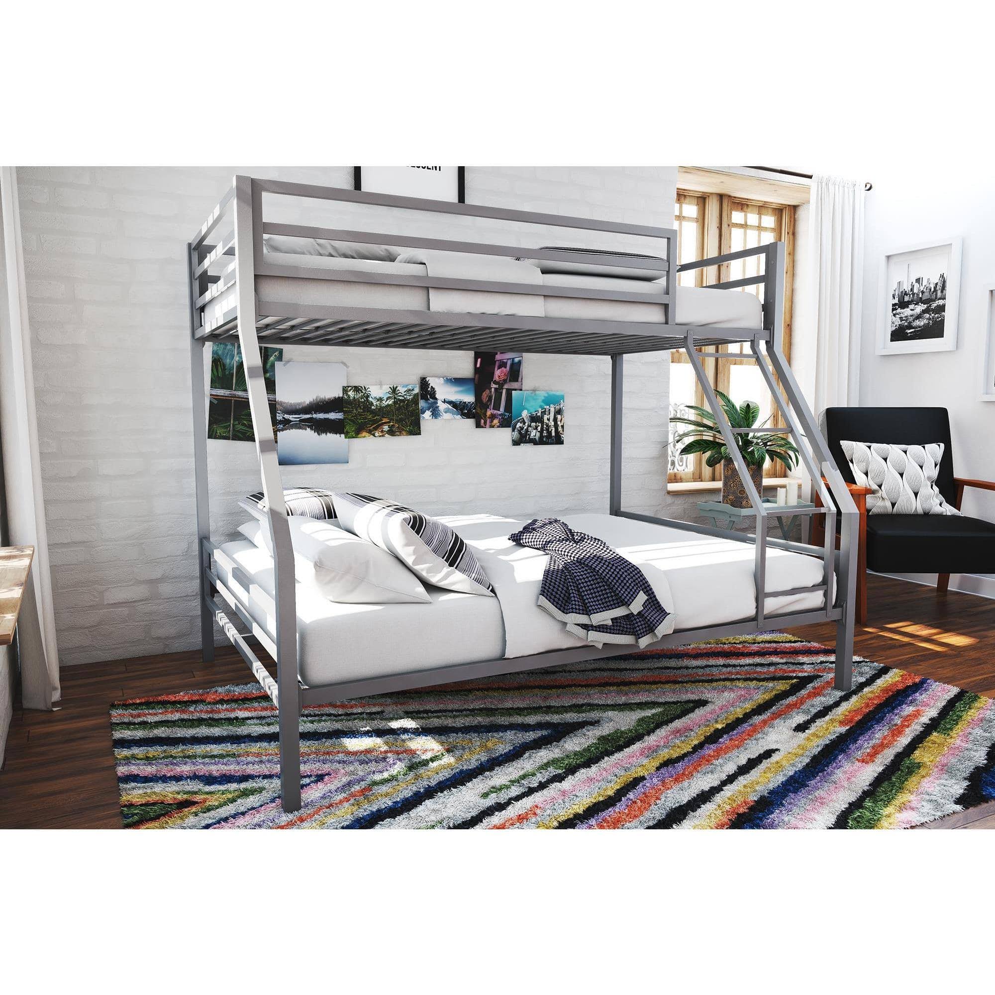 Novogratz Maxwell Twin Over Full Metal Bunk Bed - Gray L6_3FNWIPEI Novogratz Maxwell Twin Over Full Metal Bunk Bed - Gray L6_3FNWIPEI