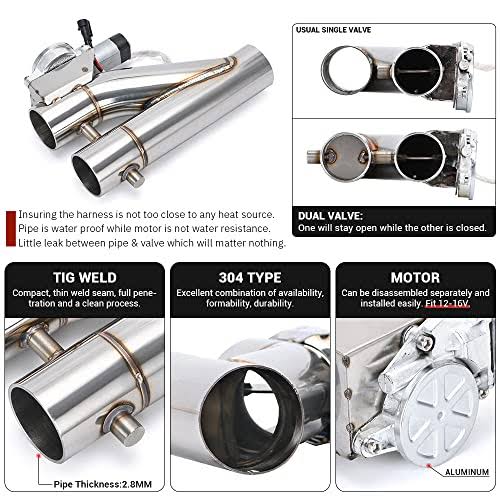 Pqy Universal 25 Electric Exhaust Cutout Remote Controller Motor E-Cut Valve Kit Dual Flaps Type, 2.5 Inch Ct93-25 CG_PVEV5IDP Pqy Universal 25 Electric Exhaust Cutout Remote Controller Motor E-Cut Valve Kit Dual Flaps Type, 2.5 Inch Ct93-25 CG_PVEV5IDP