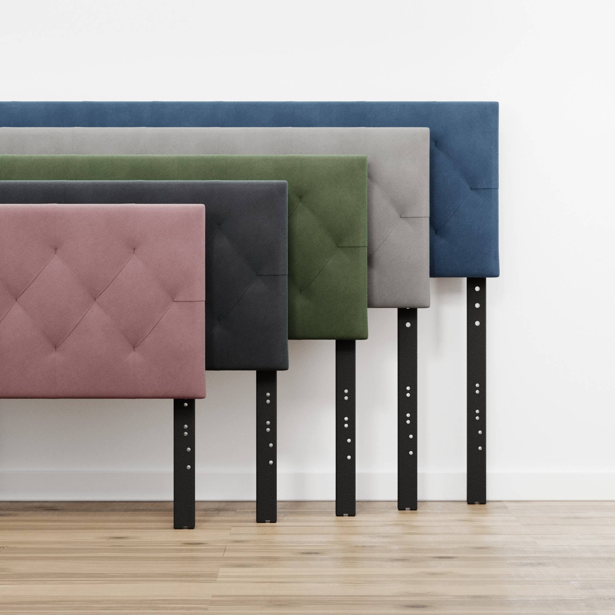 Brookside Jane Adjustable Velvet Upholstered Headboard - Black - Queen IF_0MNOFXMZ