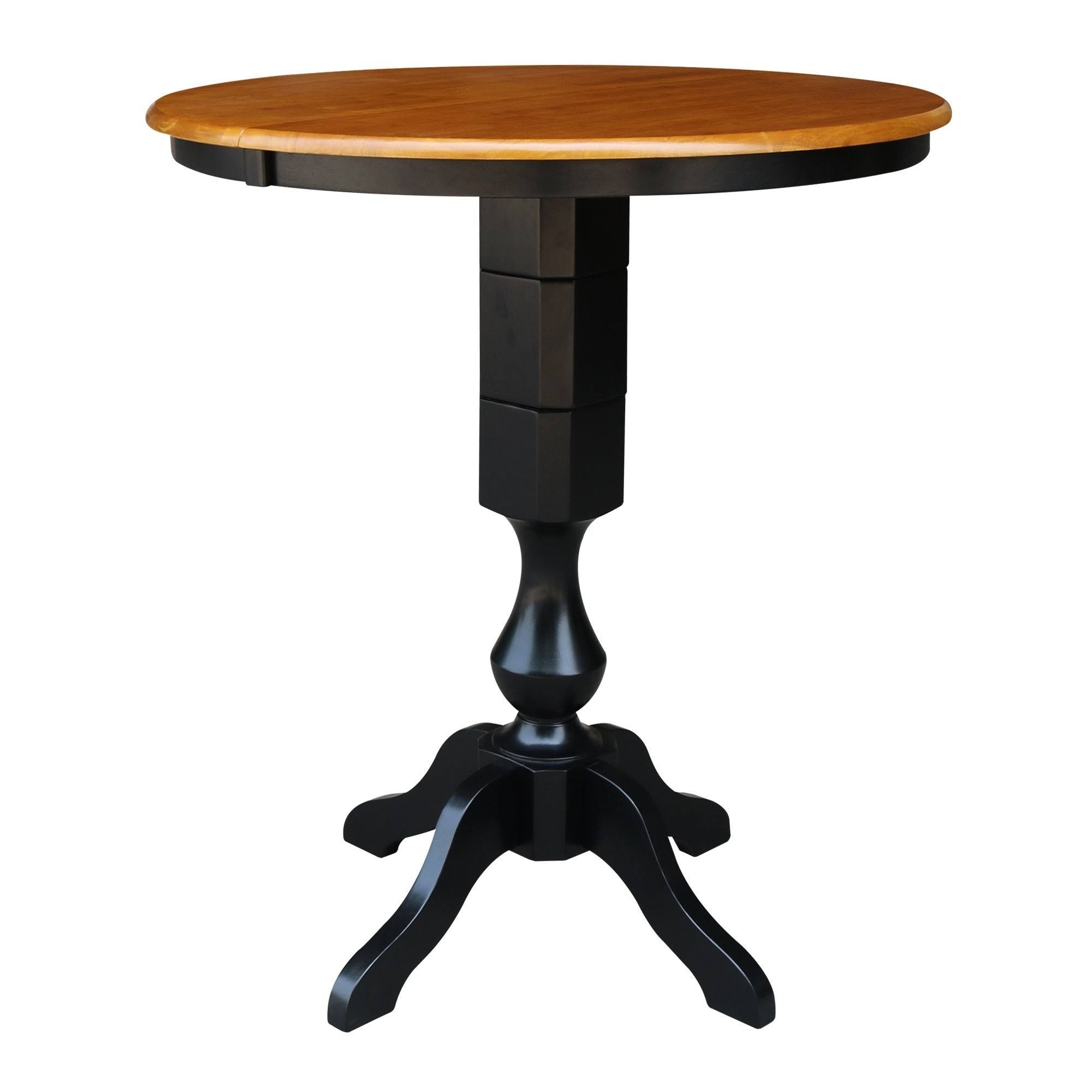 International Concepts 36 Round Top Pedestal Table With 12 Leaf - 28.9H - Dining Height, White PU_19NQLIGH International Concepts 36 Round Top Pedestal Table With 12 Leaf - 28.9H - Dining Height, White PU_19NQLIGH