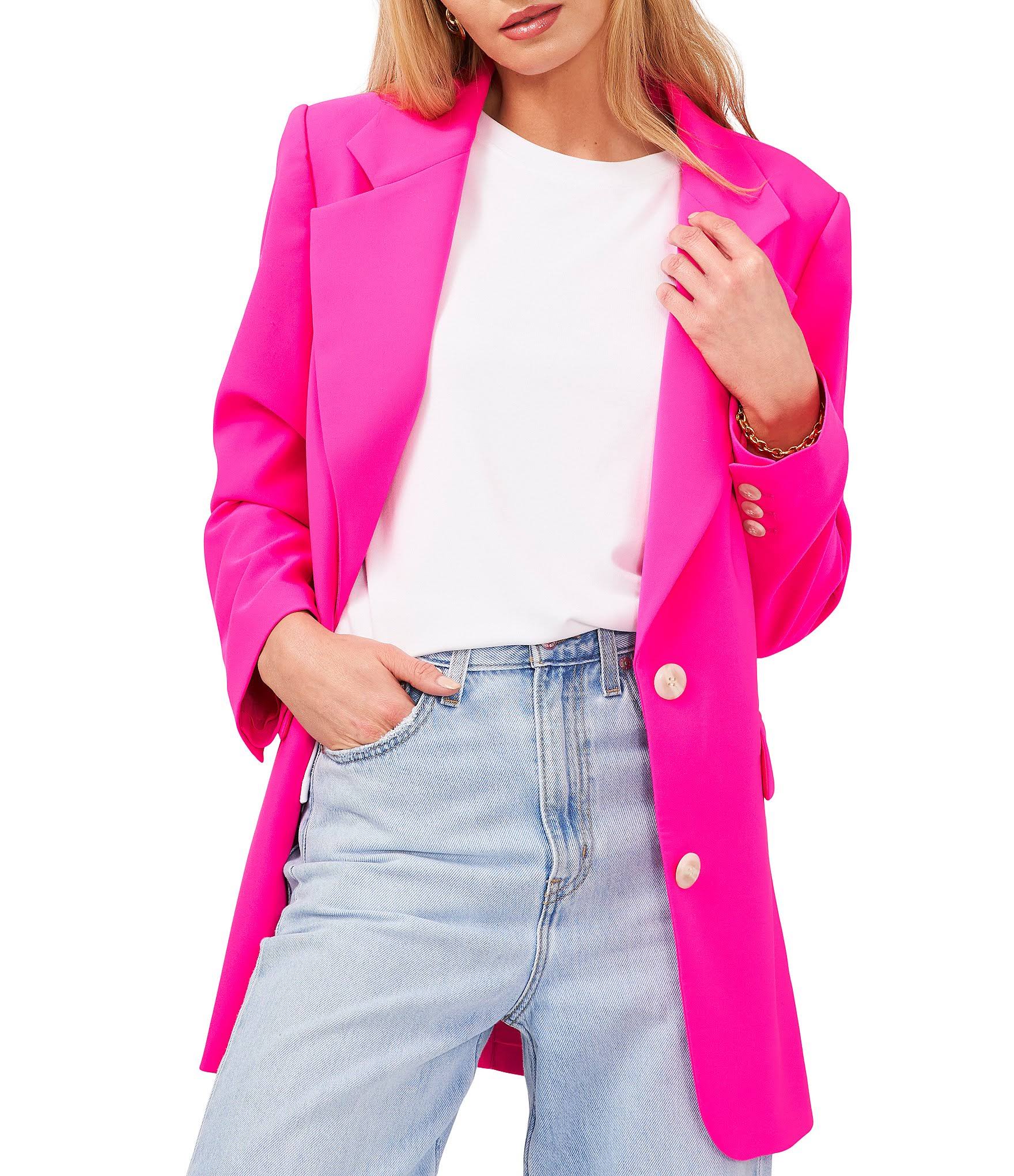 Vince Camuto Women's Notch Collar Blazer - Pink - Size 8 - Hot Pink AL_EJY5DWRP Vince Camuto Women's Notch Collar Blazer - Pink - Size 8 - Hot Pink AL_EJY5DWRP
