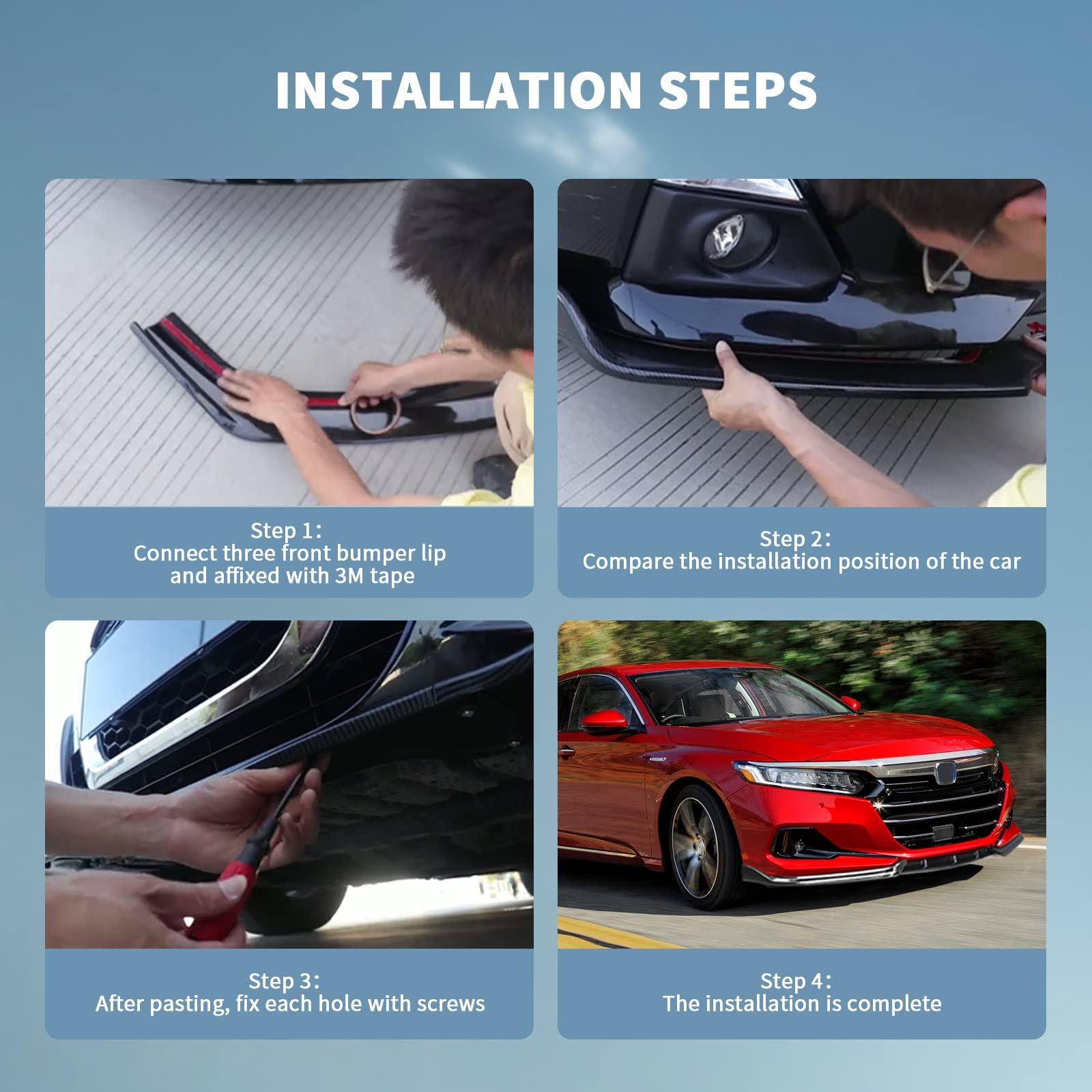 Archaic Front Bumper Lip Spoiler Compatible With Honda Accord Sedan Se/Ex-L/Lx/Touring 2021 2022, Splitter Under Chin Spoiler Body Kit Lower Spoiler LG_LULMJCXS