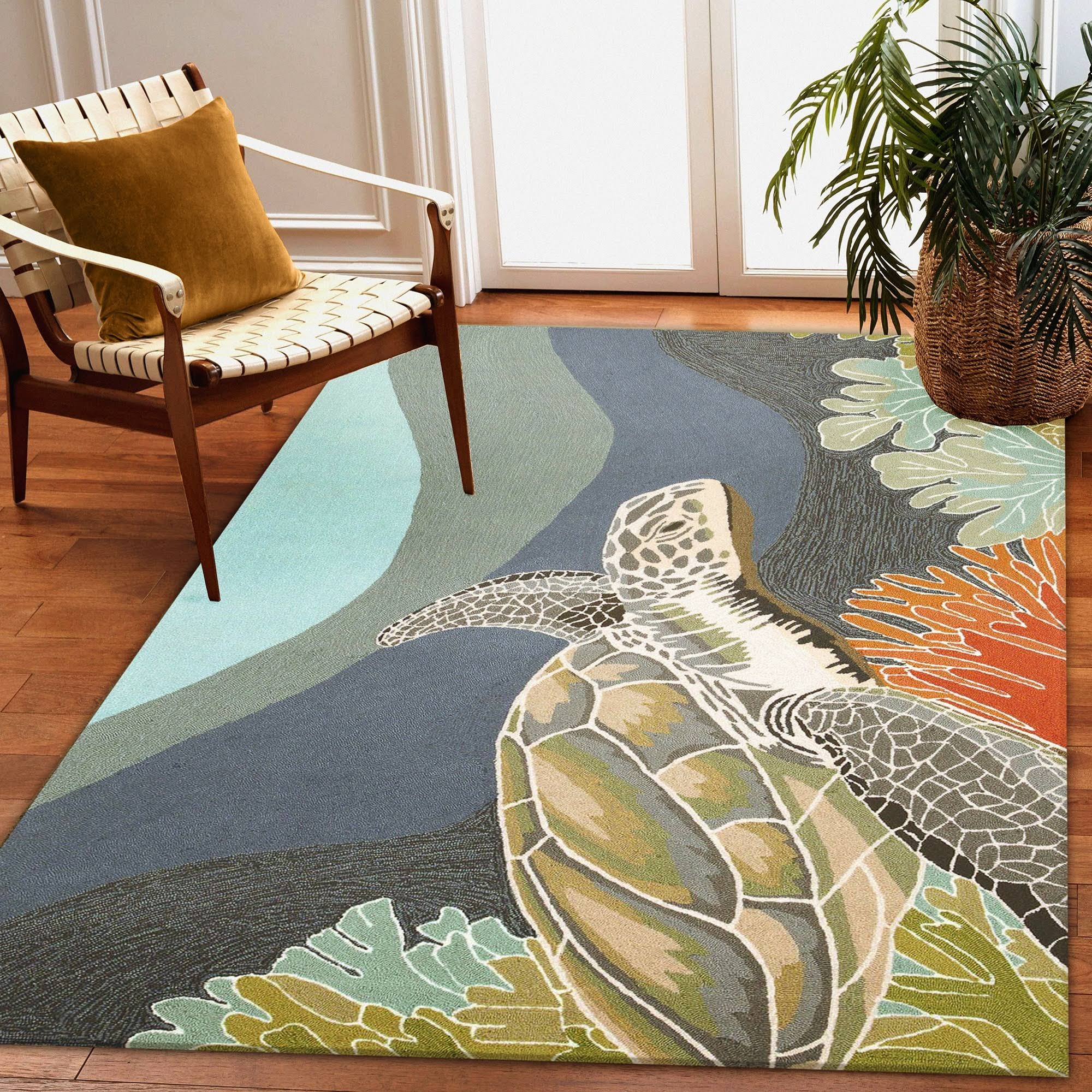 Liora Manne Ravella Akumal Indoor/Outdoor Rug Ocean 5'X7'6 4K_KW7Z514K Liora Manne Ravella Akumal Indoor/Outdoor Rug Ocean 5'X7'6 4K_KW7Z514K