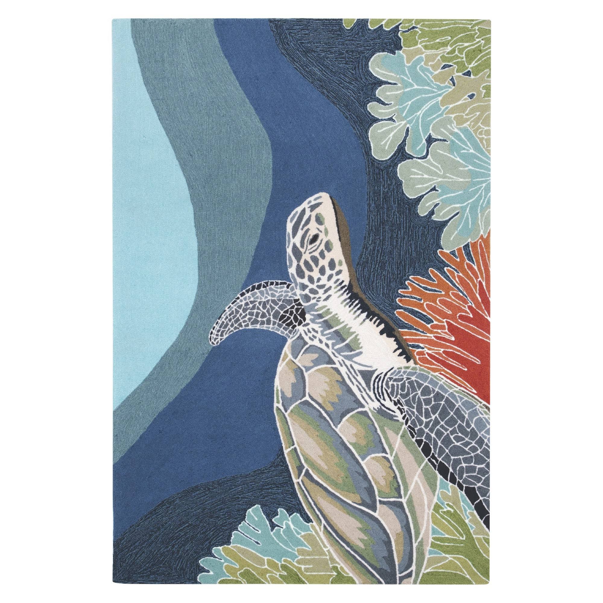 Liora Manne Ravella Akumal Indoor/Outdoor Rug Ocean 5'X7'6 4K_KW7Z514K