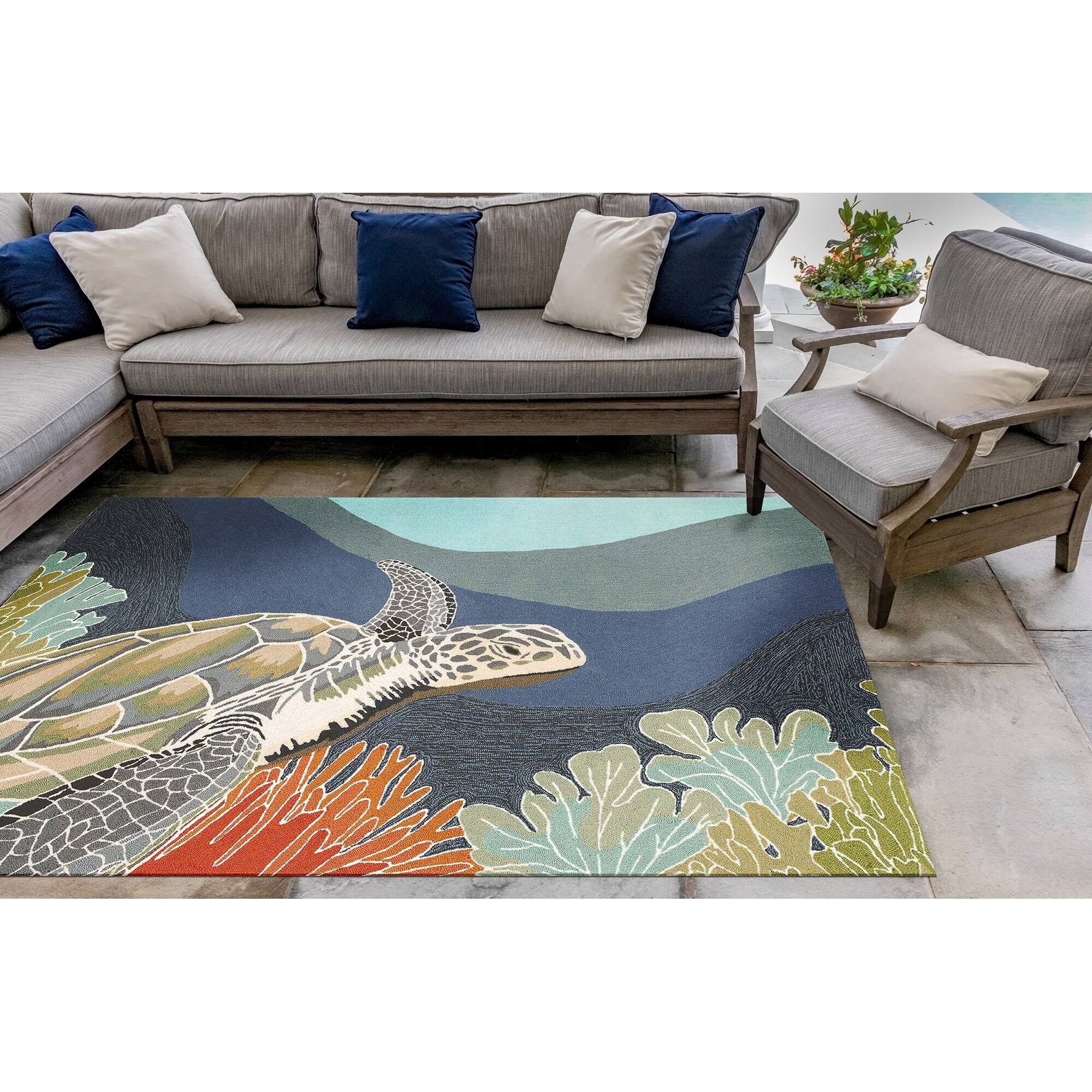 Liora Manne Ravella Akumal Indoor/Outdoor Rug Ocean 5'X7'6 4K_KW7Z514K Liora Manne Ravella Akumal Indoor/Outdoor Rug Ocean 5'X7'6 4K_KW7Z514K