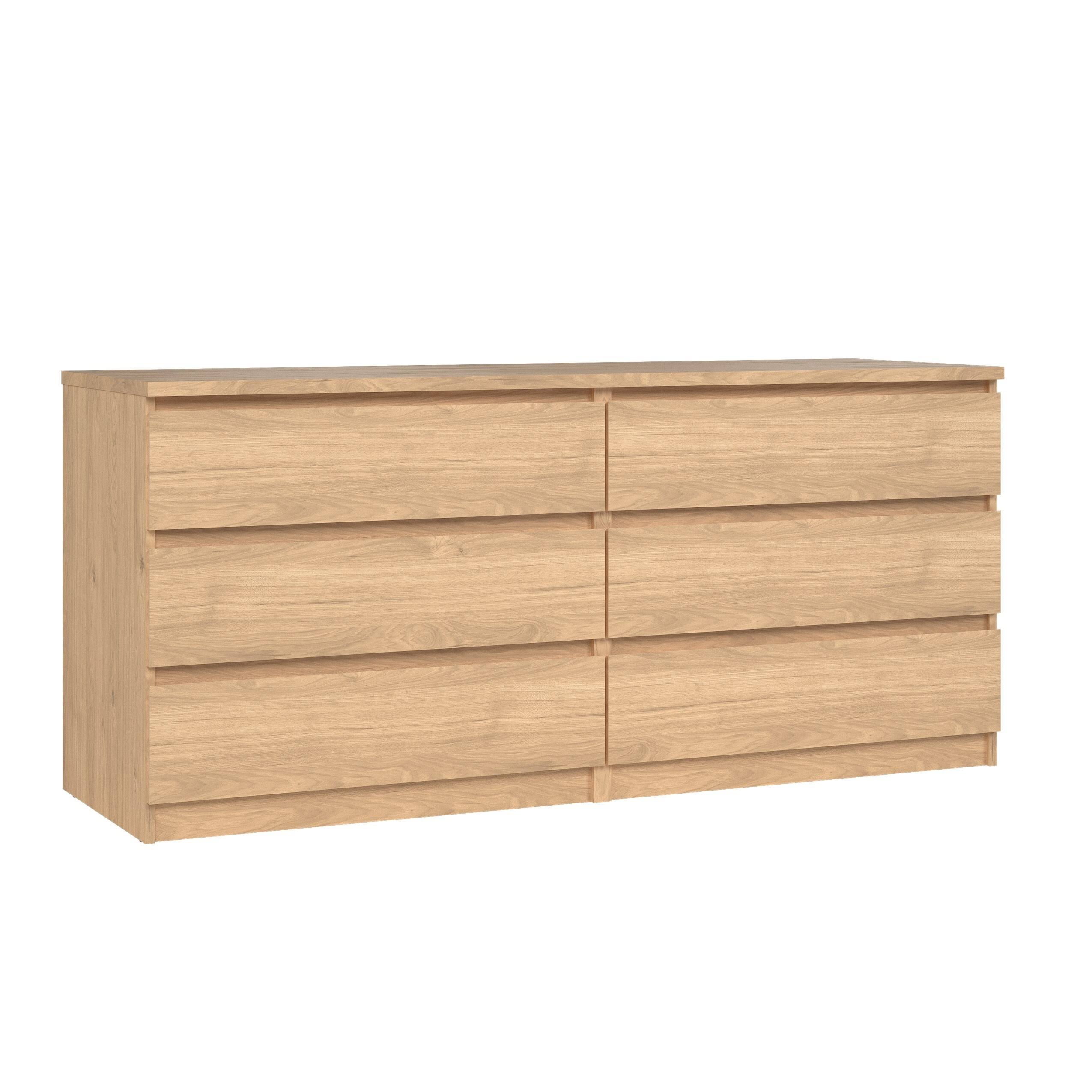Tvilum Scottsdale 6 Drawer Double Dresser, Jackson Hickory GX_2GRPSIWF