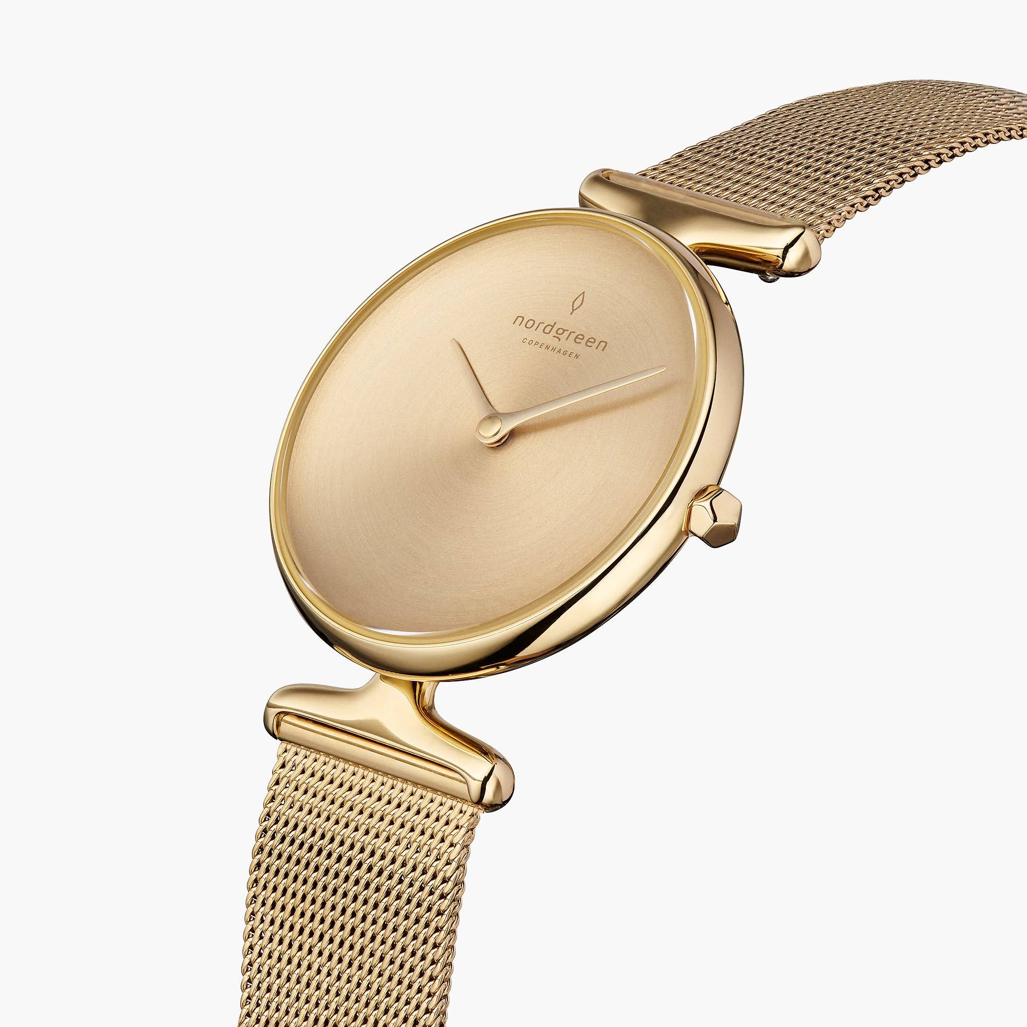 Unika | Brushed Metal Dial - Mesh 32mm / Gold FD_XTFJXD2L