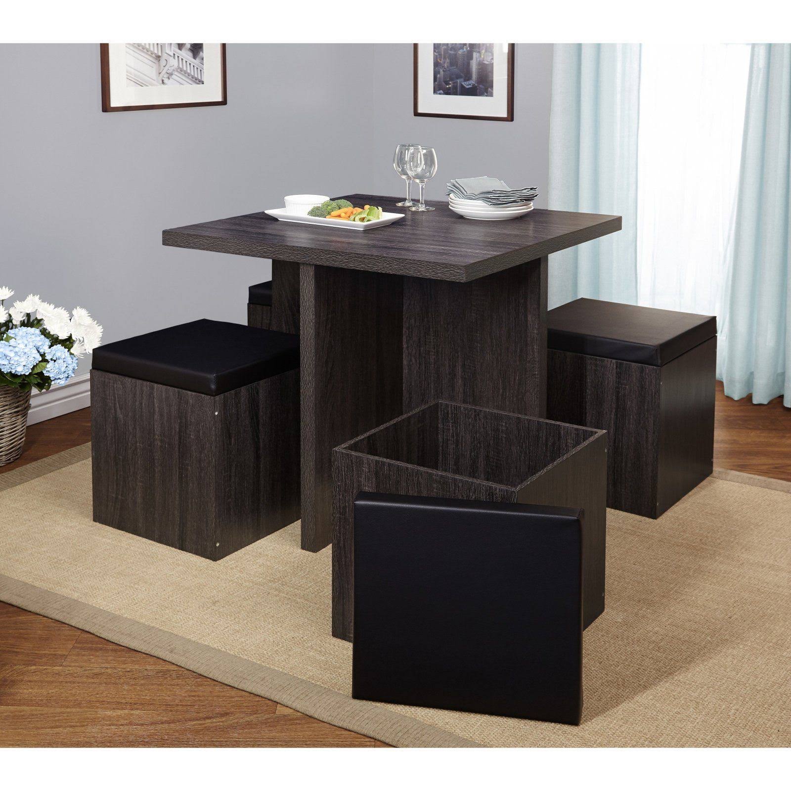 Simple Living 5-Piece Baxter Dining Set With Storage Chair Ottomans QE_F1SRXQMZ