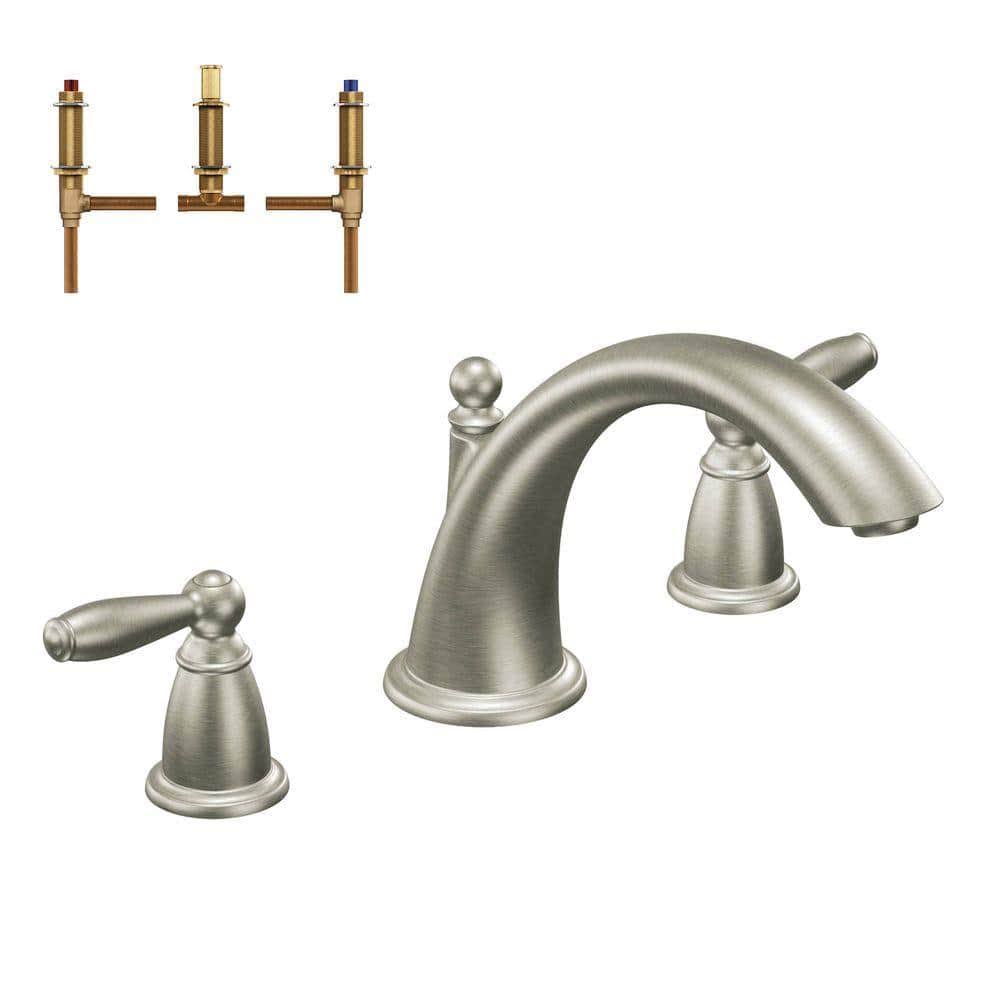 Moen Brantford 2-Handle Deck-Mount Roman Tub Faucet In Brushed Nickel (Valve Included) PP_DZEJKJNV