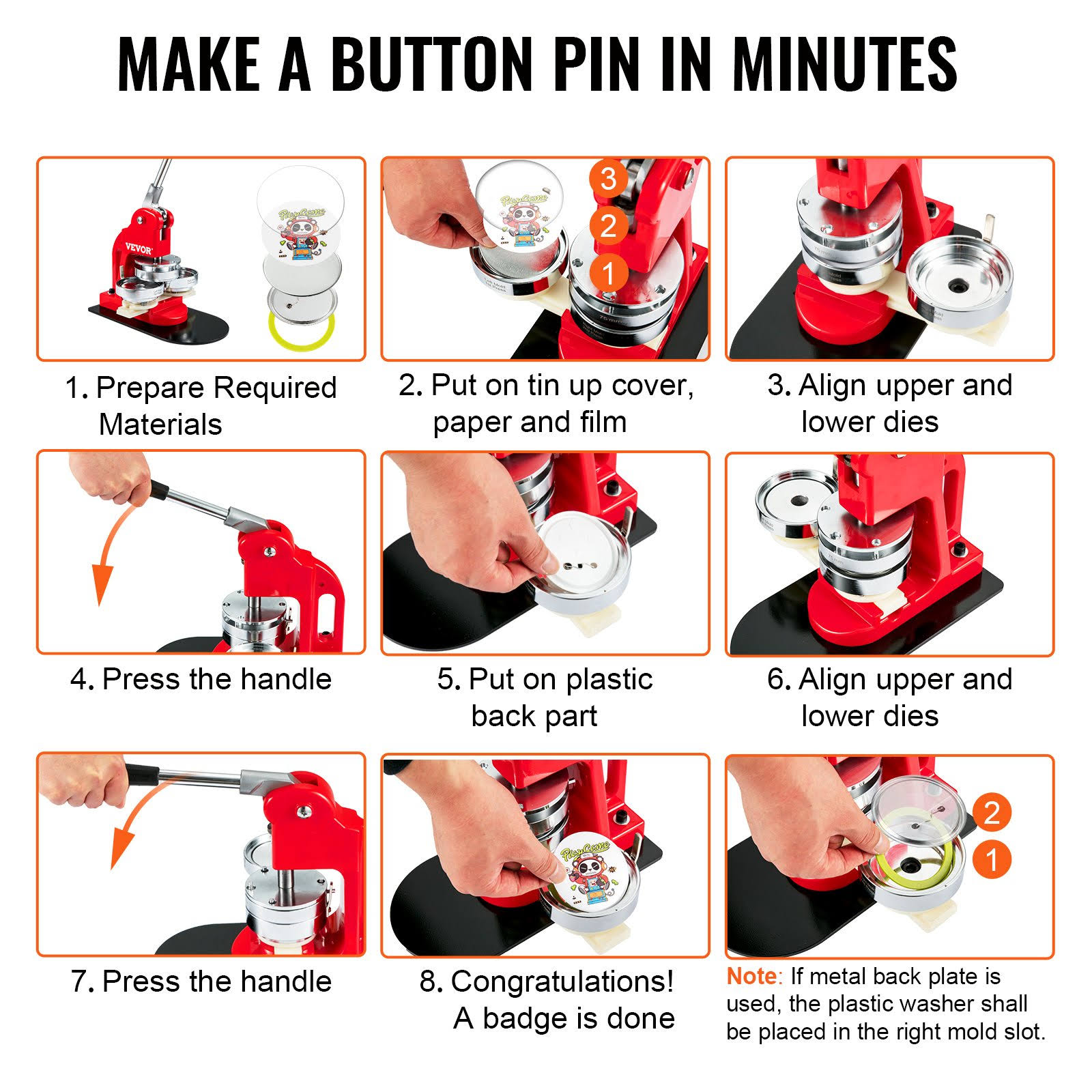 Vevor Button Maker Machine Badge Pin Machine 3 75mm 500 Parts Press Kit MK_JDJPGEWE Vevor Button Maker Machine Badge Pin Machine 3 75mm 500 Parts Press Kit MK_JDJPGEWE