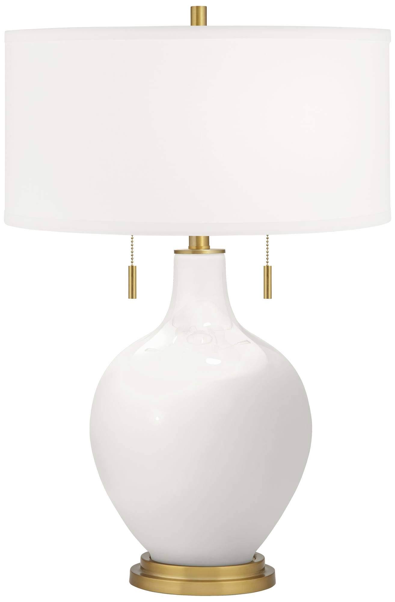 Color + Plus Winter White Toby Brass Accents Table Lamp B9_GSQXJK3E