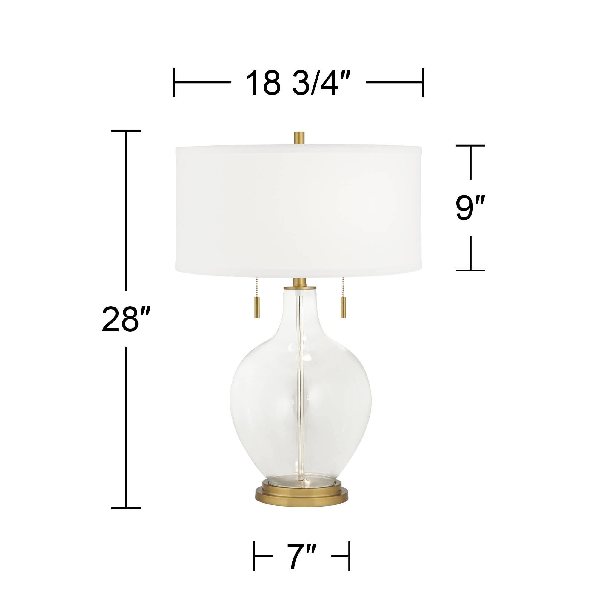 Color + Plus Winter White Toby Brass Accents Table Lamp B9_GSQXJK3E