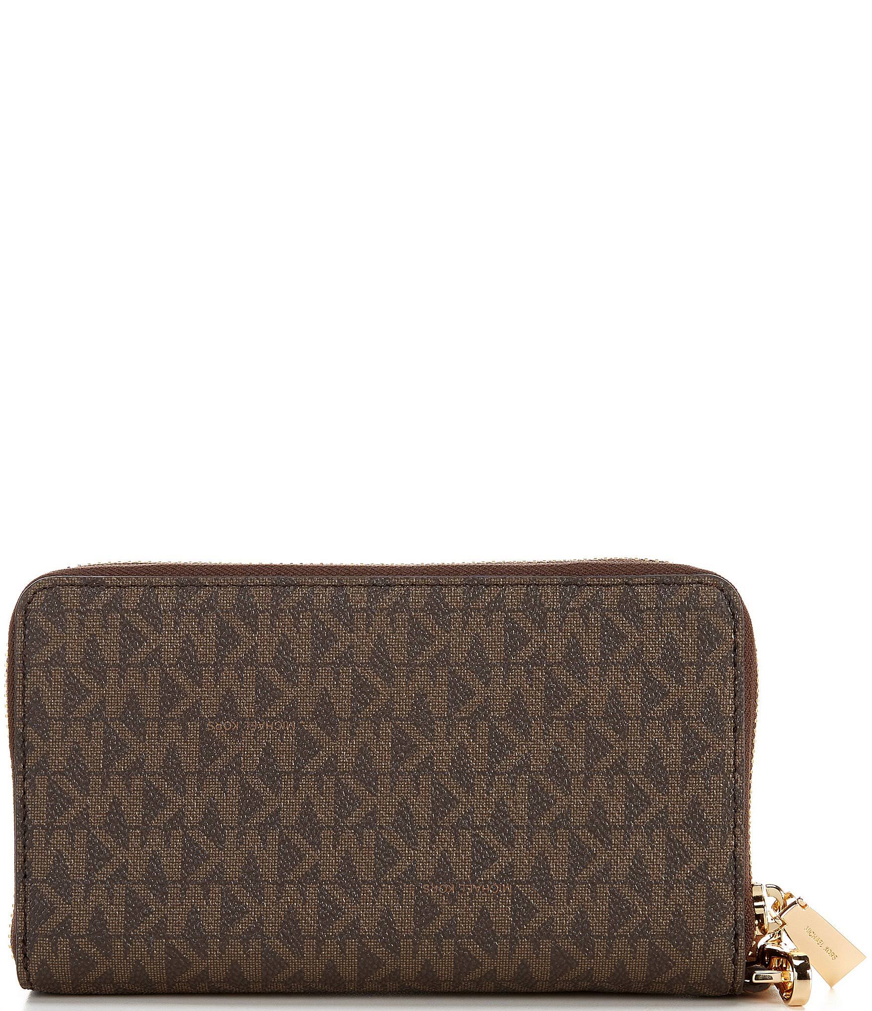 Michael Kors Signature Logo Jet Set Large Flat Multifunction Wristlet - Vanilla 35_G4S1EZSE
