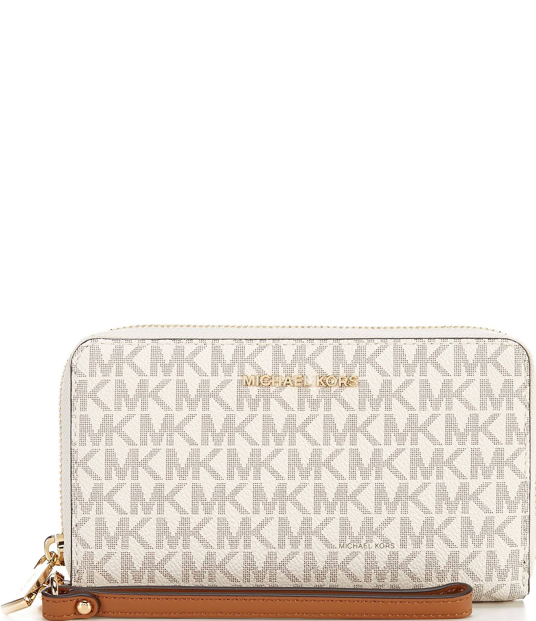 Michael Kors Signature Logo Jet Set Large Flat Multifunction Wristlet - Vanilla 35_G4S1EZSE Michael Kors Signature Logo Jet Set Large Flat Multifunction Wristlet - Vanilla 35_G4S1EZSE