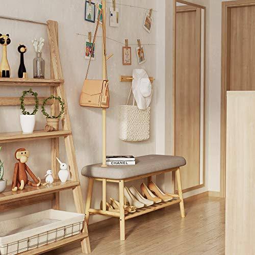 Bamworld Coat Rack Shoe Bench For Entryway Hall Tree Bench With Stora NX_G0AODVC0