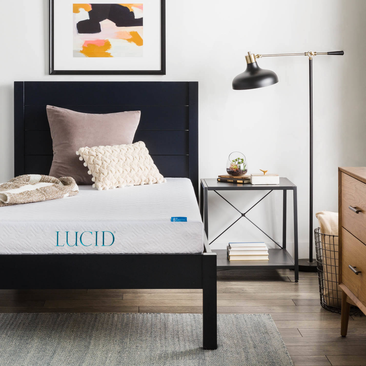 Lucid 6 Inch Dual Layered Memory Foam Mattress, White, Twin Xl EH_XLEEGI6K