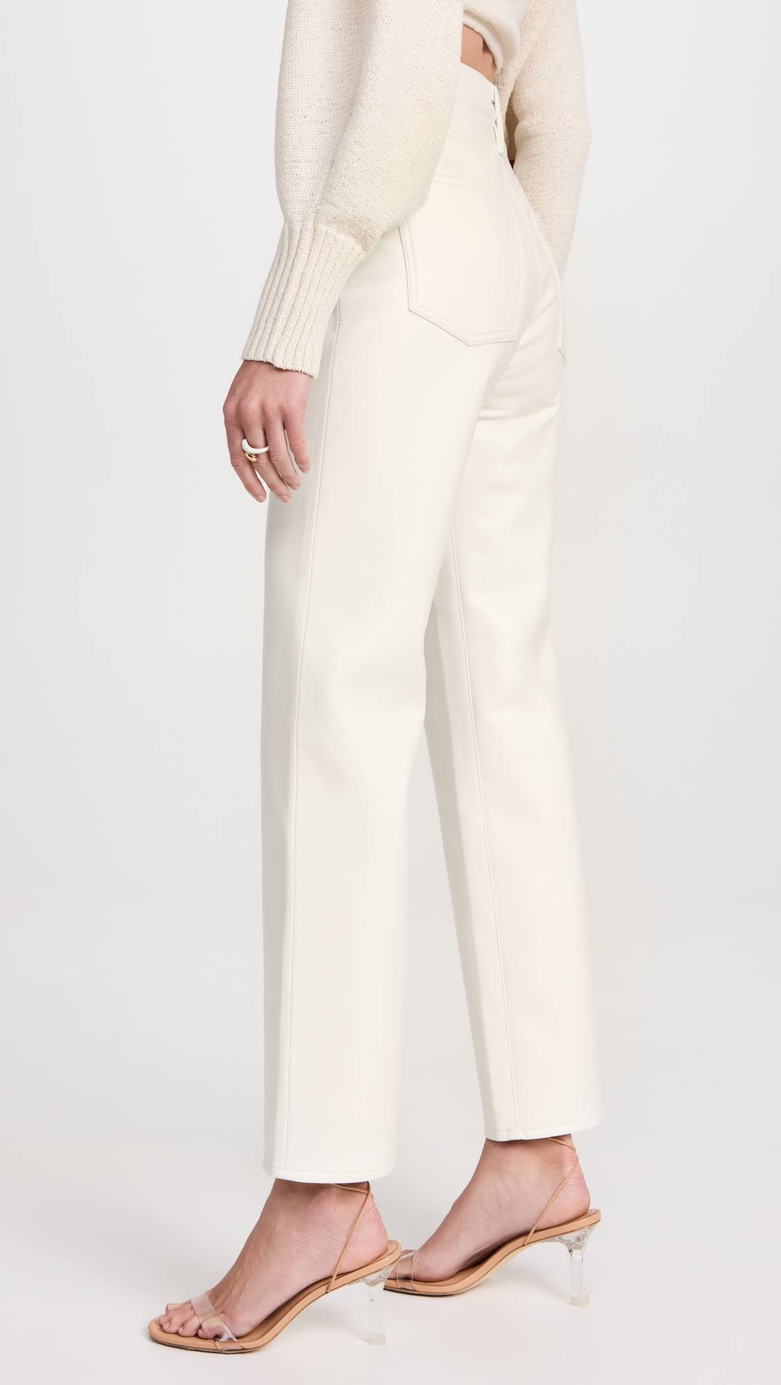 Agolde White Recycled Leather 90s Pinch Waist Trousers Z8_KDQWYNQJ