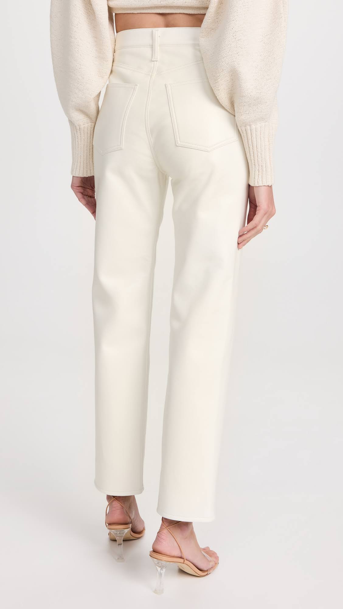 Agolde White Recycled Leather 90s Pinch Waist Trousers Z8_KDQWYNQJ