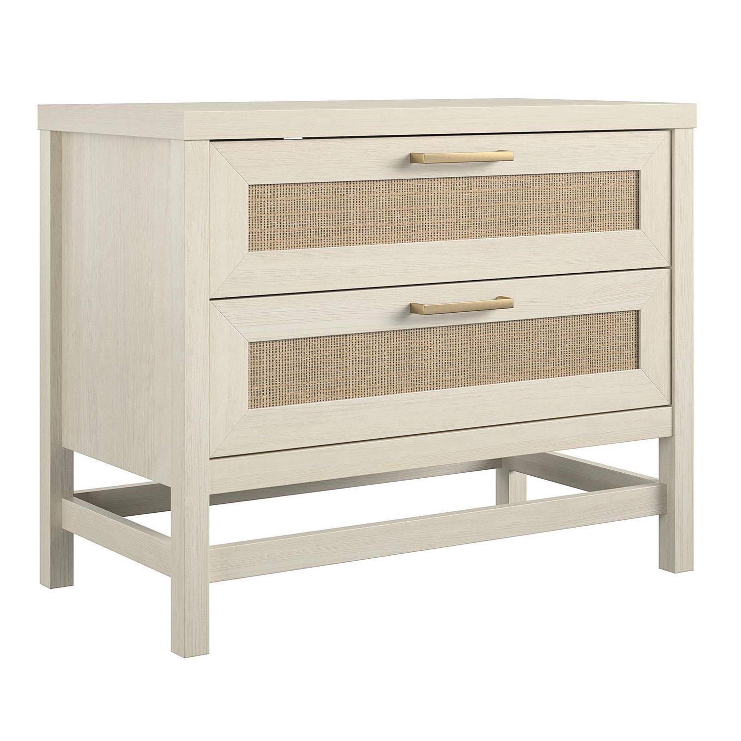 Ameriwood Home Lennon 2 Drawer Nightstand In Ivory Oak RU_U4VLX0XH
