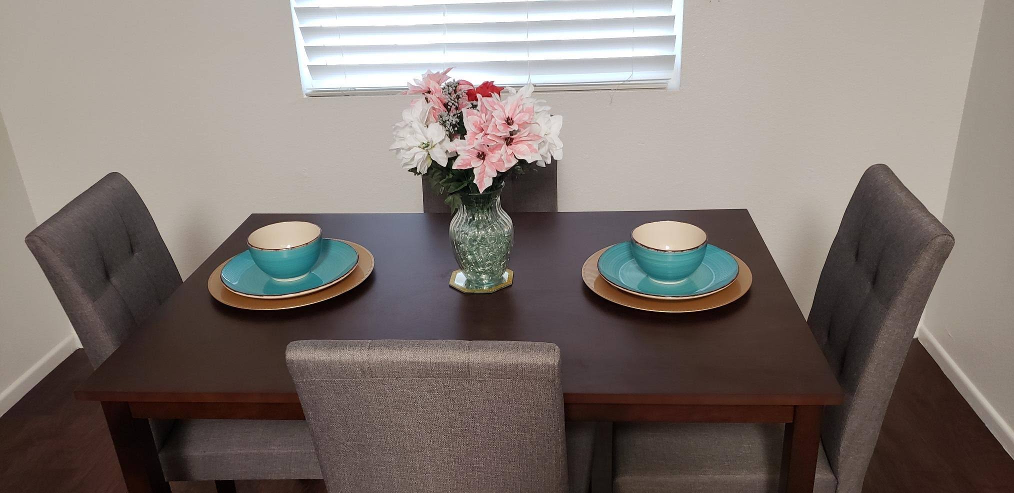 Wholesale Interiors Baxton Studio 5 Piece Dining Set, Gray DV_IDRIX1RH Wholesale Interiors Baxton Studio 5 Piece Dining Set, Gray DV_IDRIX1RH