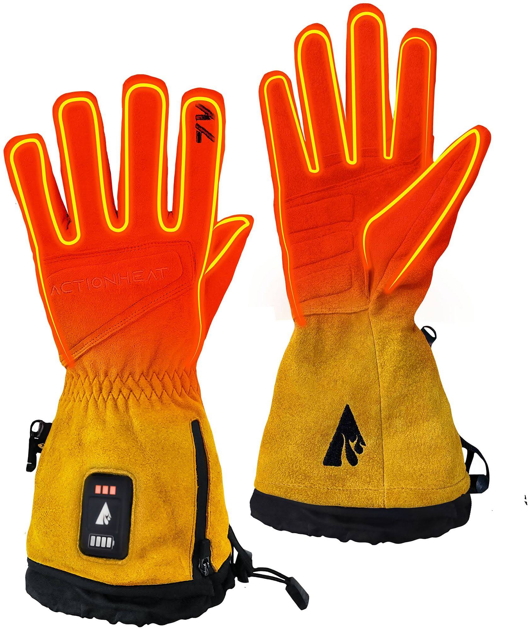 Actionheat 7v Rugged Leather Heated Work Gloves, Yellow, Xl EM_NVBGQHDU