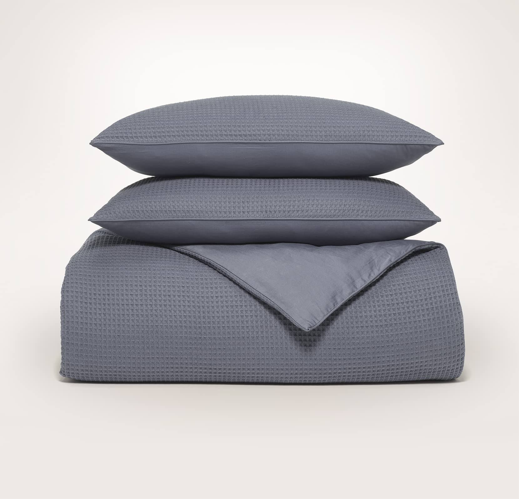 Boll & Branch Waffle Weave Organic Cotton Duvet Cover & Sham Set In Mineral VS_3NRD0UG5