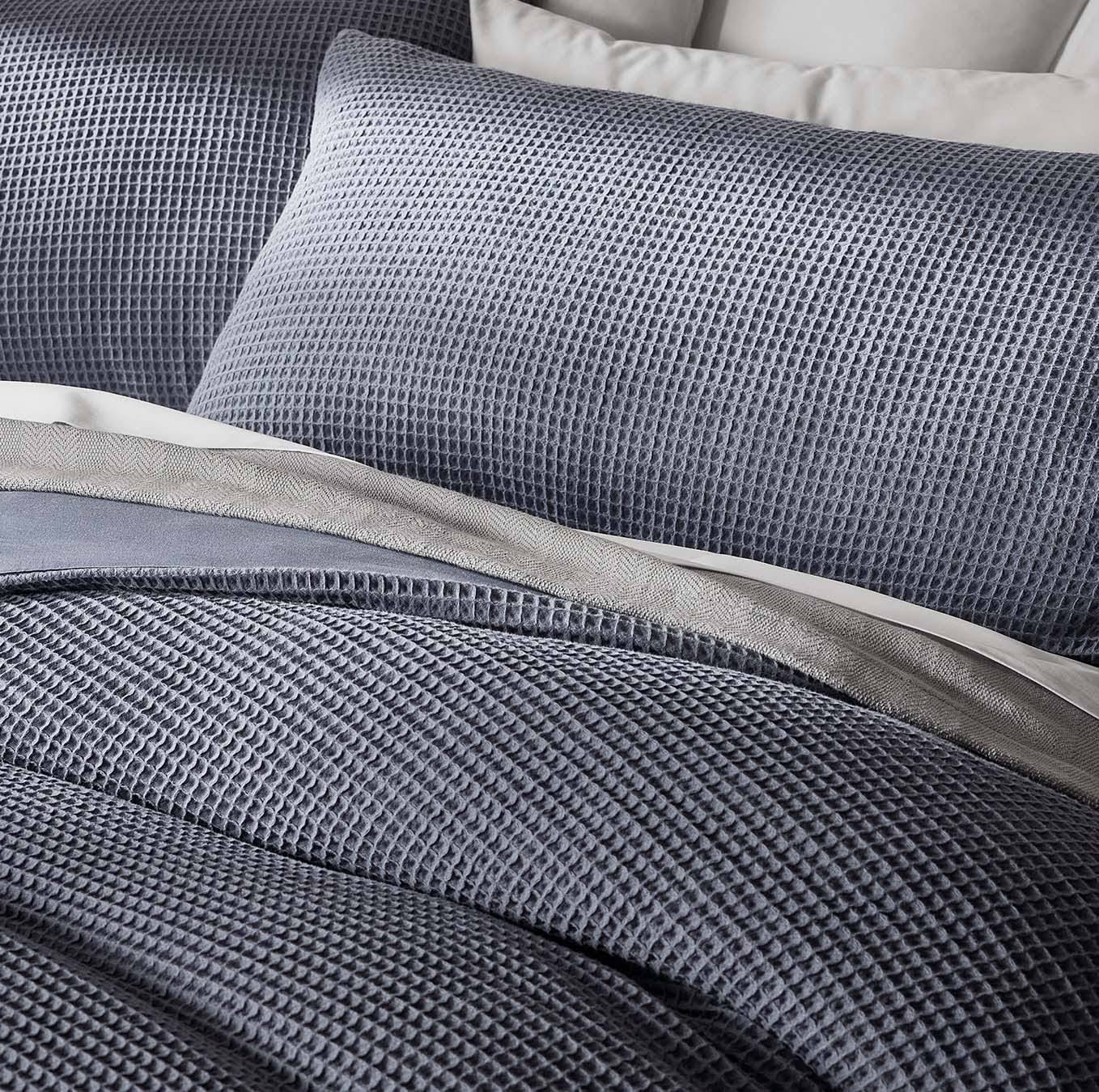 Boll & Branch Waffle Weave Organic Cotton Duvet Cover & Sham Set In Mineral VS_3NRD0UG5