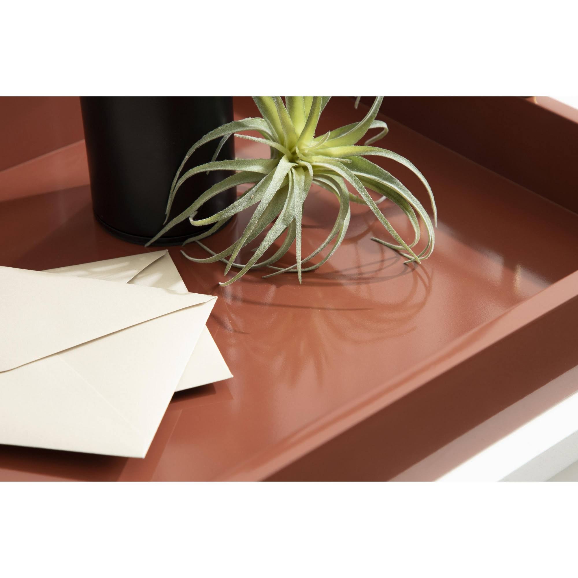 Kate And Laurel Lipton Tray, 16.5x12.25, Red And Gold KQ_D6PVKTII