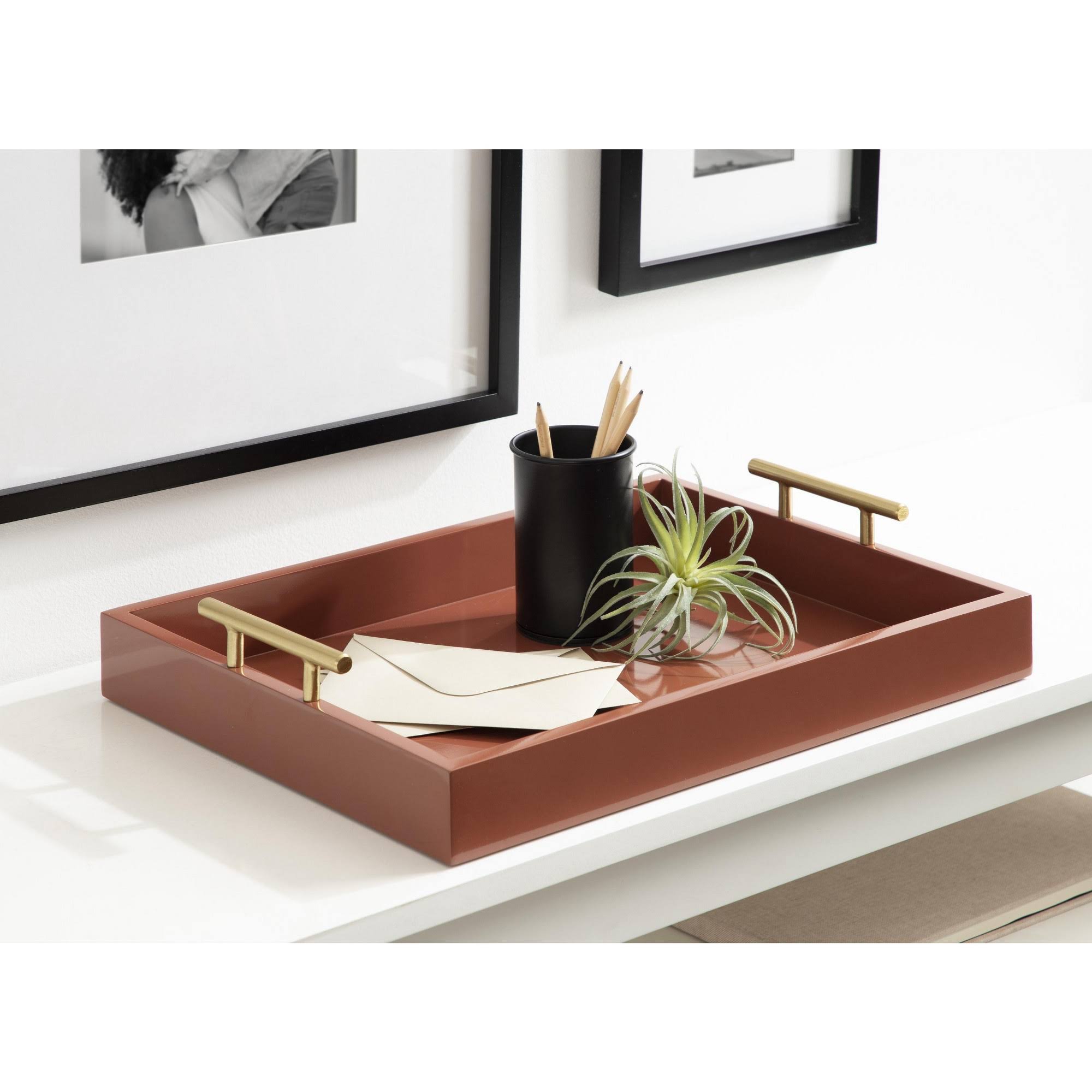 Kate And Laurel Lipton Tray, 16.5x12.25, Red And Gold KQ_D6PVKTII