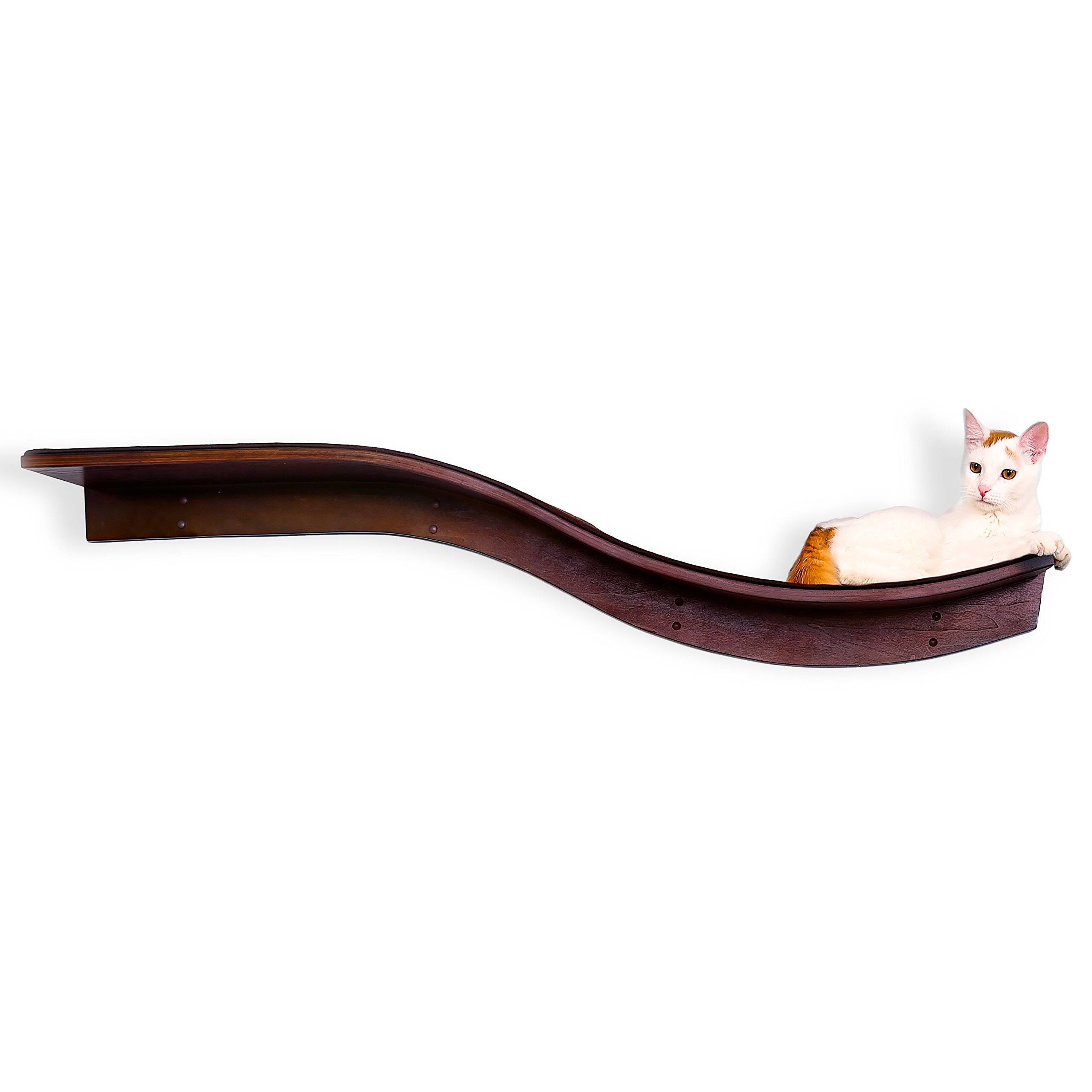 The Refined Feline Lotus Branch Cat Shelf - Mahogany OM_1FTFWZYJ