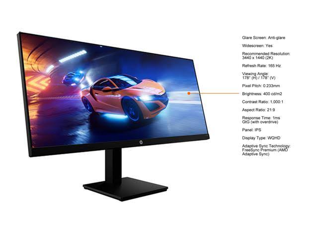 Hp 34-Inch Ips 165hz Uwqhd Hdr Gaming Monitor, Eyesafe (X34, Black) NE_MR2S9Q0I Hp 34-Inch Ips 165hz Uwqhd Hdr Gaming Monitor, Eyesafe (X34, Black) NE_MR2S9Q0I