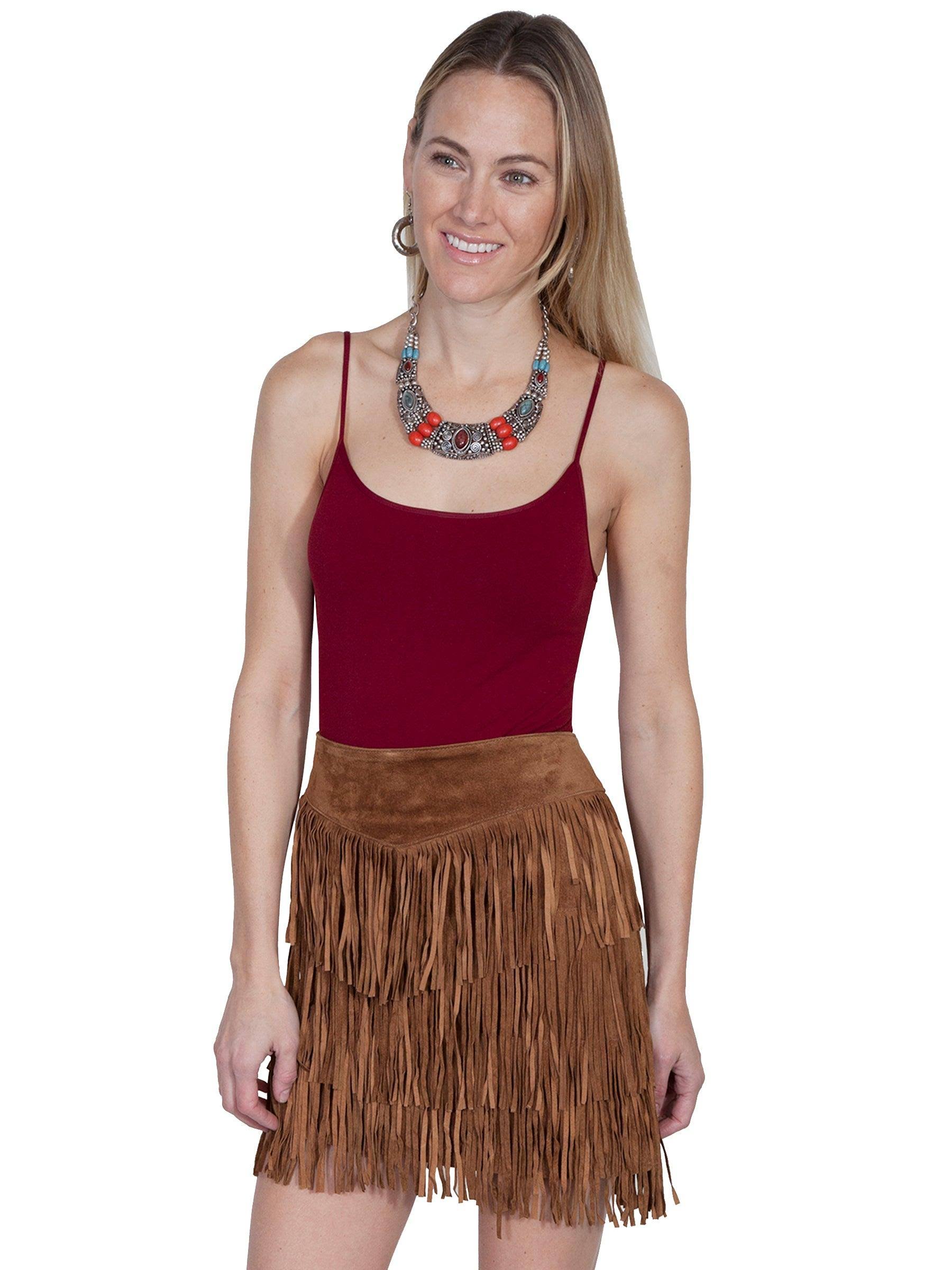 Scully Tiered Suede Fringe Skirt - Xl XT_D5POEF8V Scully Tiered Suede Fringe Skirt - Xl XT_D5POEF8V