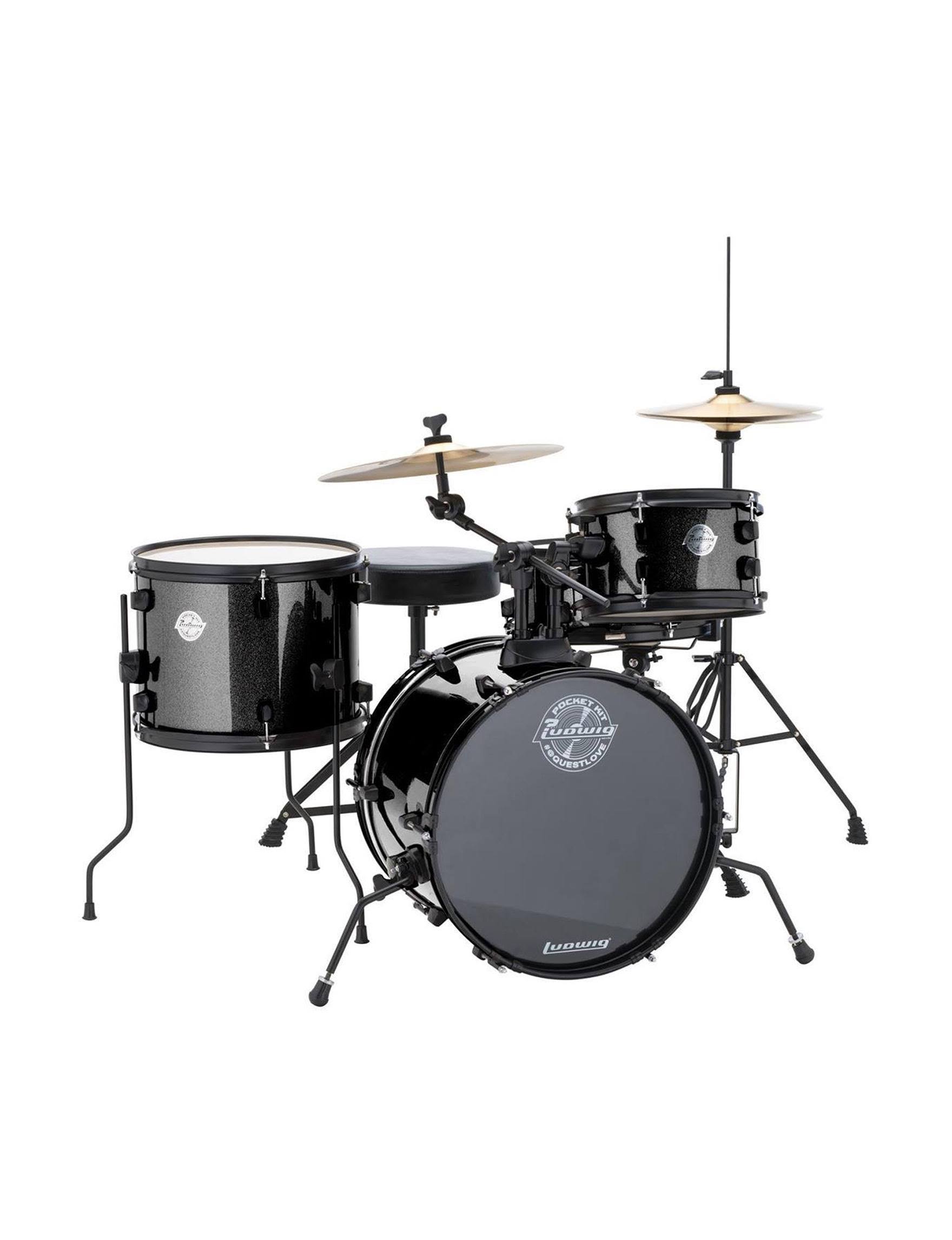 Ludwig Questlove Pocket Kit Drum Set Black Sparkle WD_XAJABAHK