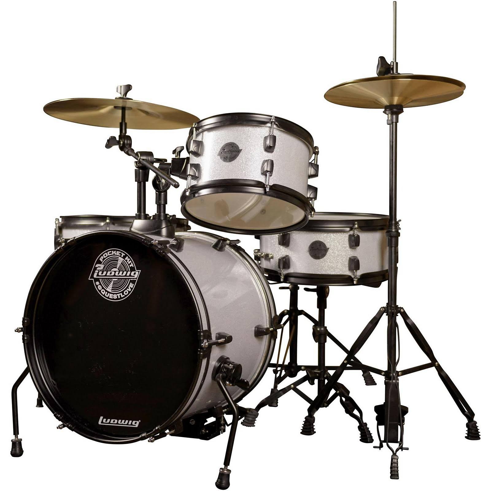 Ludwig Questlove Pocket Kit Drum Set Black Sparkle WD_XAJABAHK