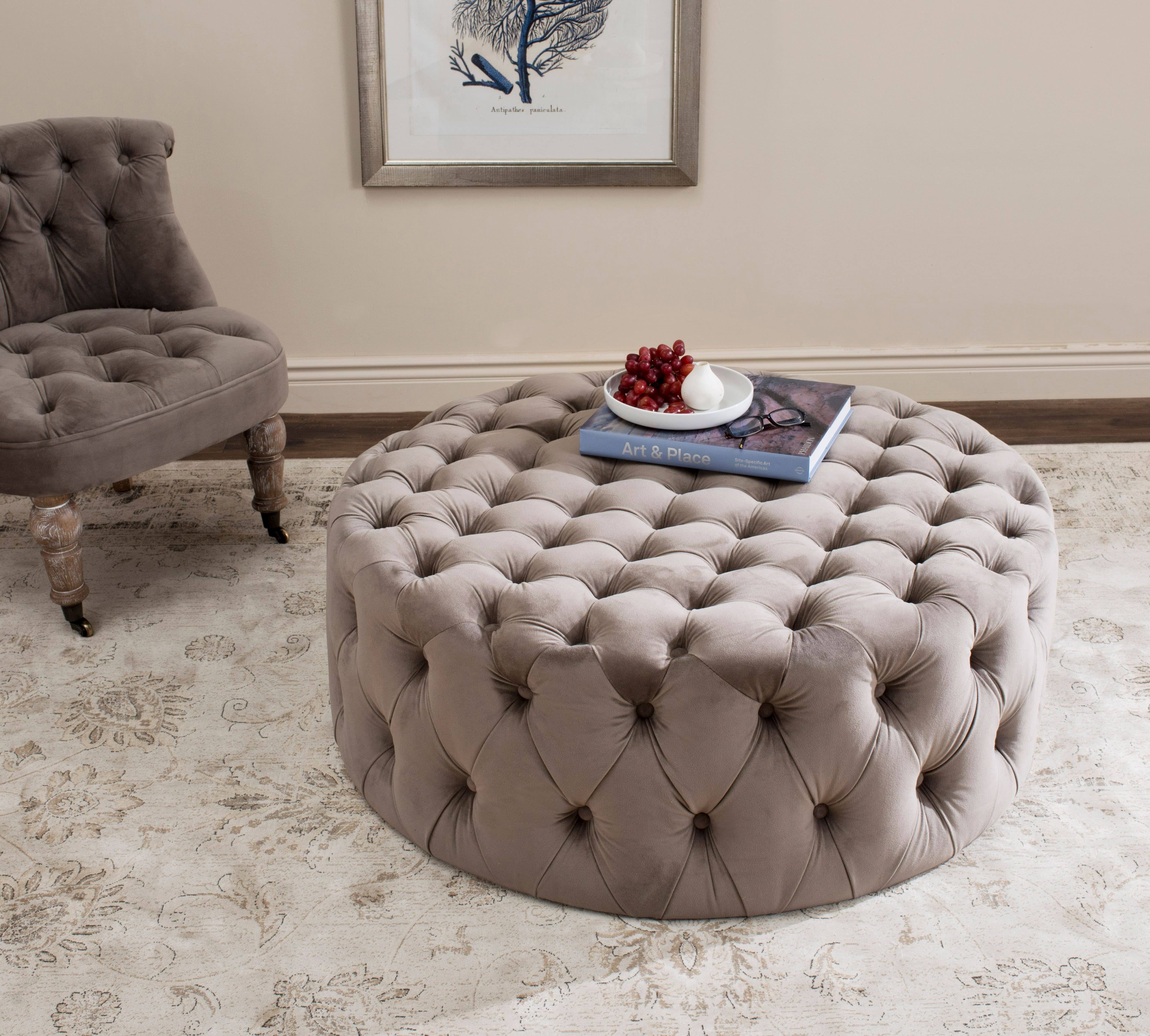 Safavieh Charlene Navy Tufted Ottoman 8Q_1T1X6ZYZ Safavieh Charlene Navy Tufted Ottoman 8Q_1T1X6ZYZ