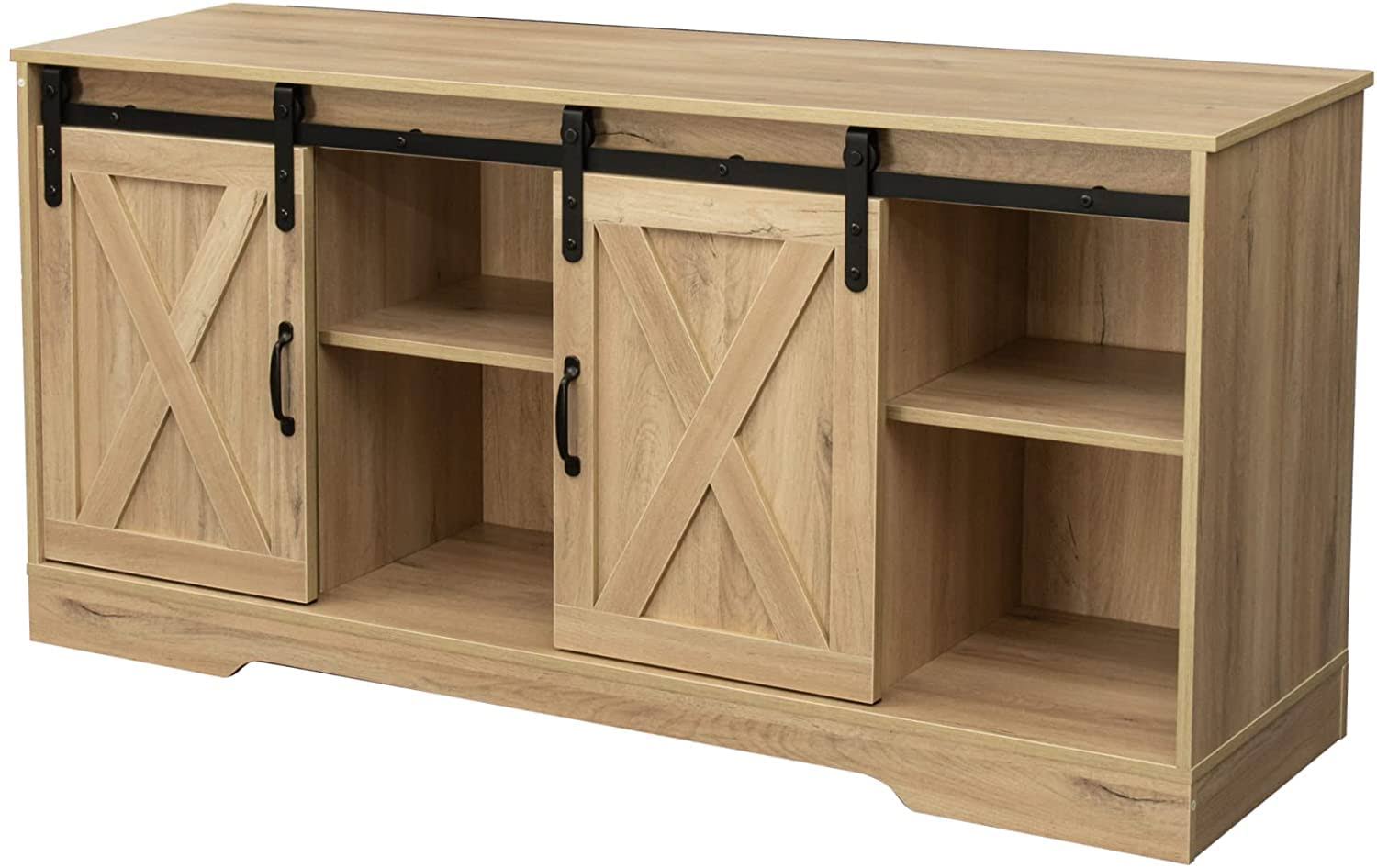 4 Ever Winner Coffee Bar Cabinet With Barn Doors, Farmhouse Sideboard Buffet Cabinet With Storage For Living Room Dinning Room Sideboards Storage 7S_TXMJJVKN