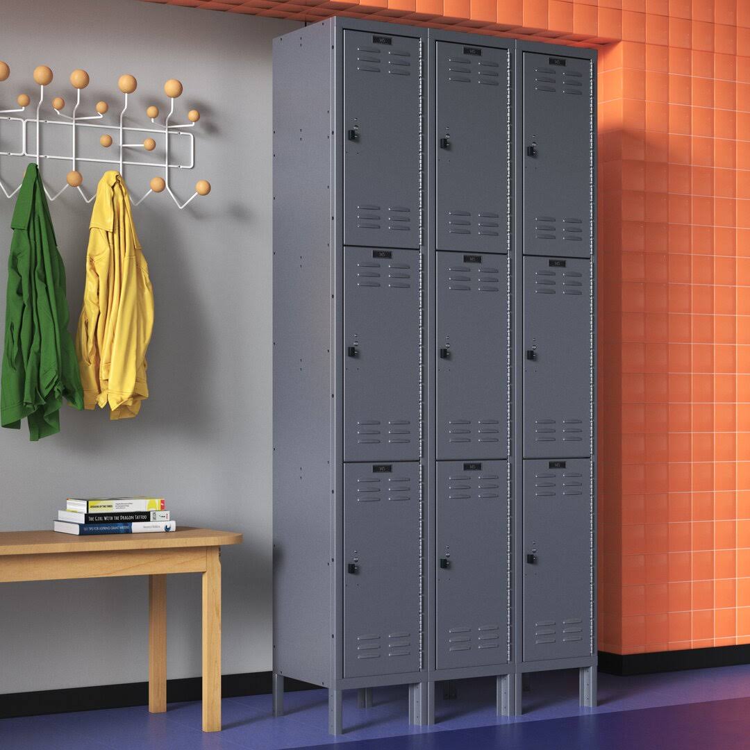 Hallowell Valuemax 3 Tier 3 Wide Employee Locker, Gray MO_GP4ZECMO