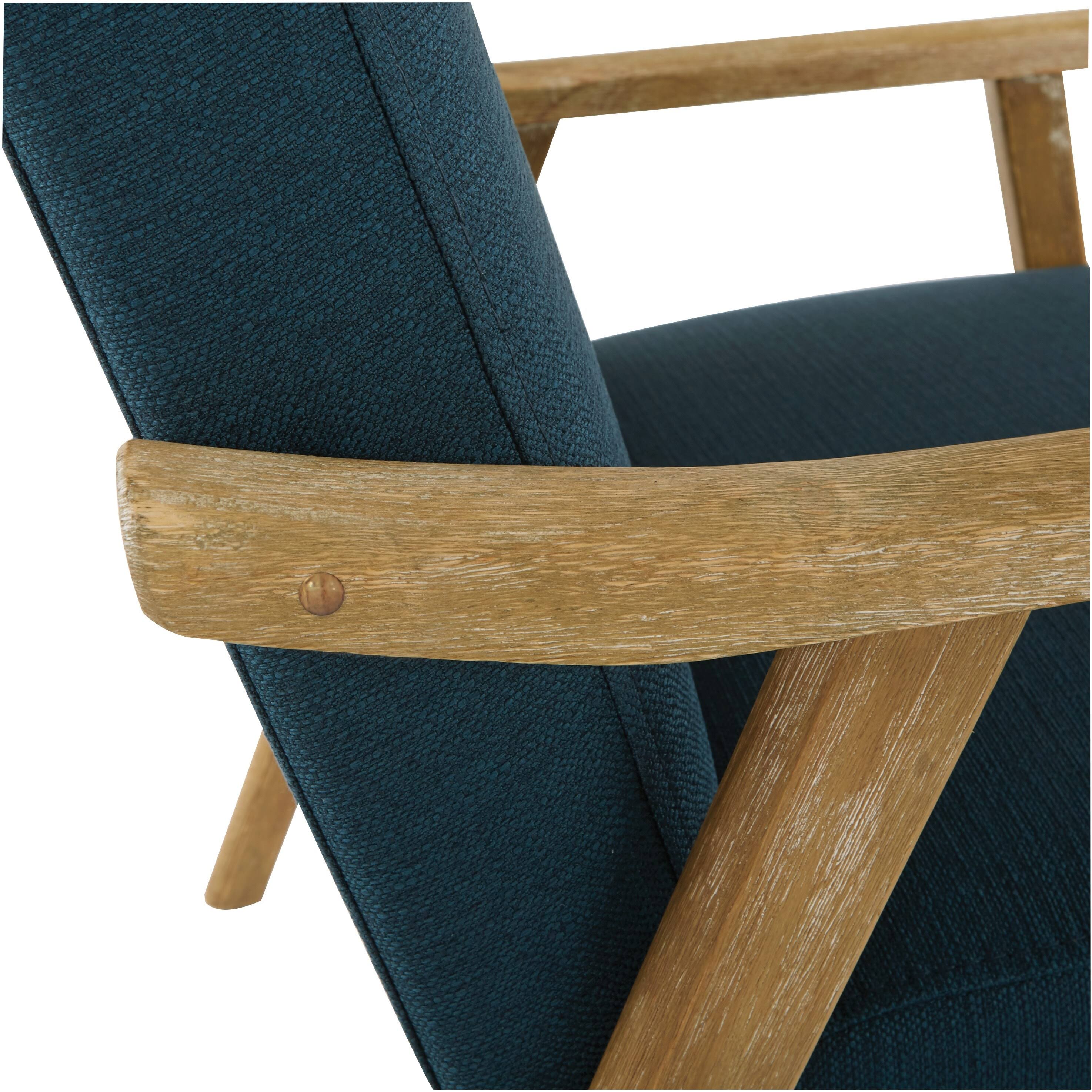 Osp Home Furnishings Weldon Armchair, Linen Fabric With Brushed Brown Finished Frame 5G_D8I6HOX2
