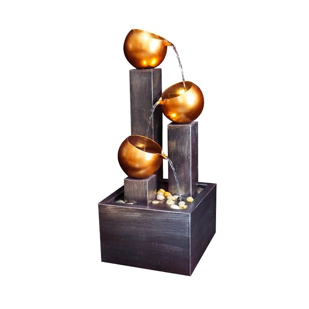 In-Outdoor Metal Water Fountain With Led Lights - Tiered Water Feature - Grey - Floor/Lighted SC_EMEW7UES In-Outdoor Metal Water Fountain With Led Lights - Tiered Water Feature - Grey - Floor/Lighted SC_EMEW7UES
