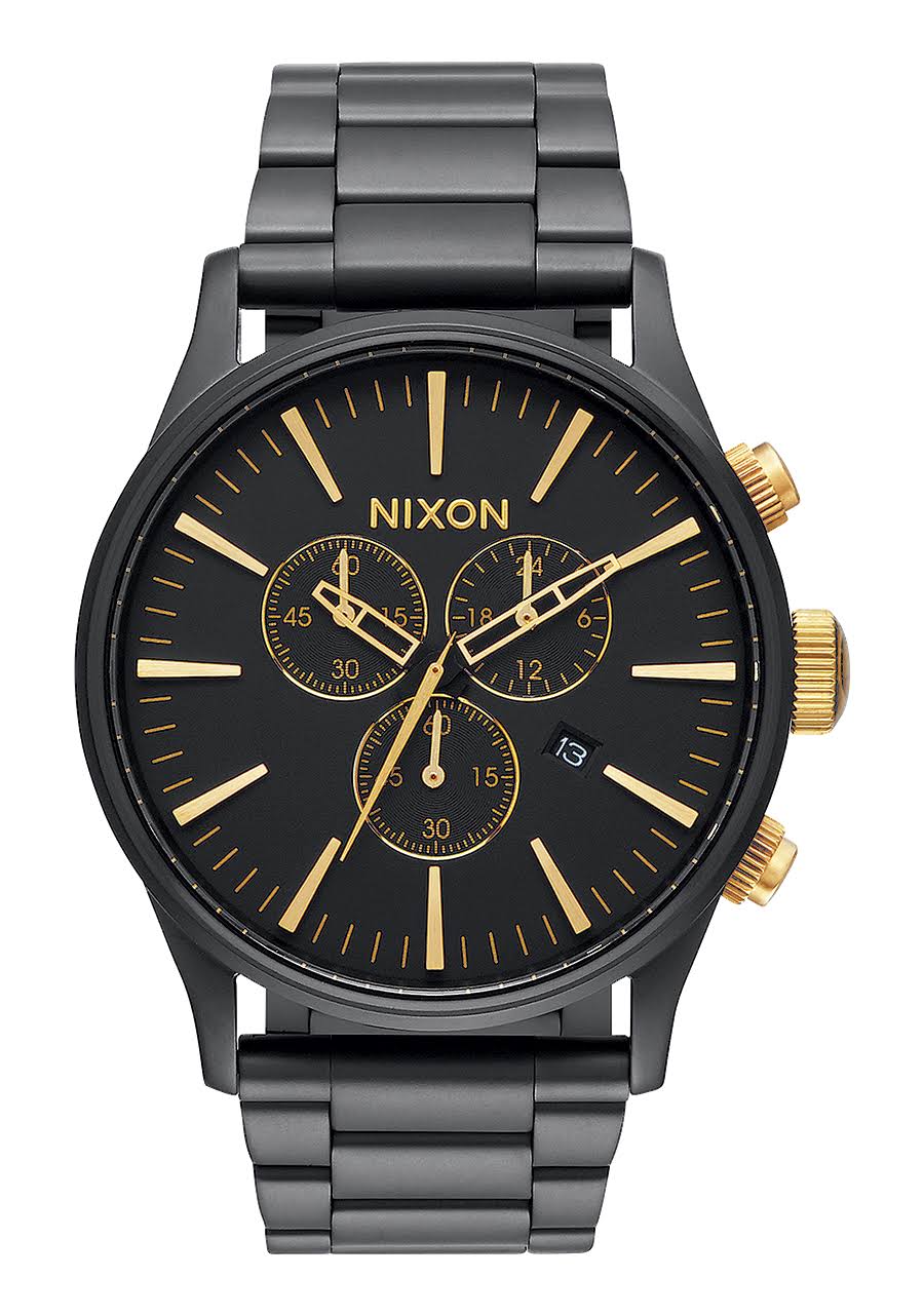 Nixon Sentry Chrono Watch - Matte Black/Gold VV_XFERWNCY
