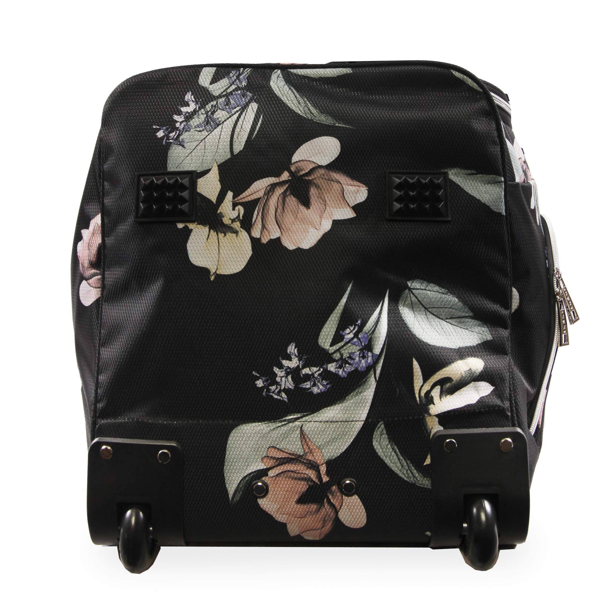 Bebe 30 Rolling Duffel Bag Black Floral WK_C5QM6Z1S Bebe 30 Rolling Duffel Bag Black Floral WK_C5QM6Z1S
