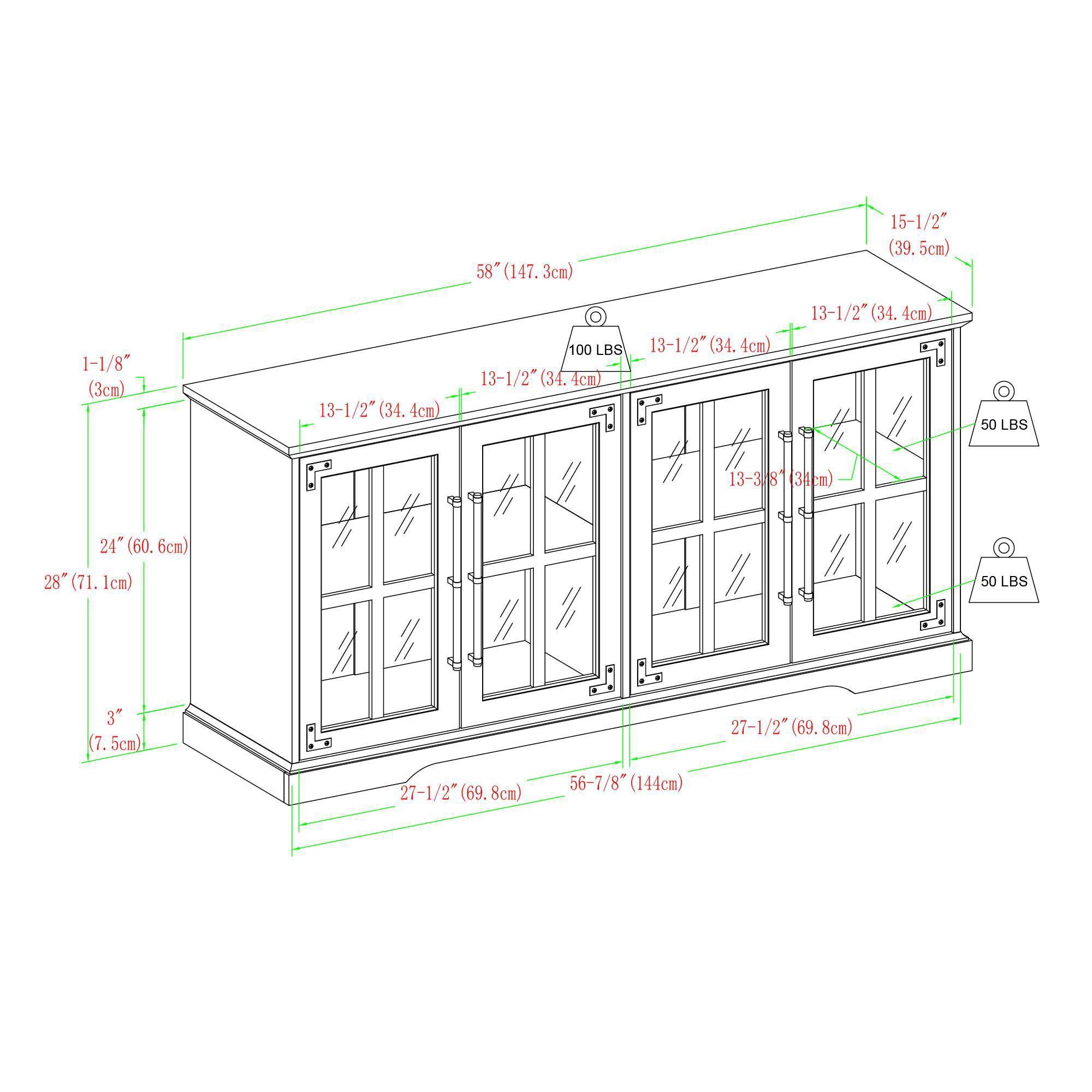 Avalene Modern Farmhouse 4 Door Glass Window Pane Tv Stand For Tvs Up To 65 Brushed White/Rustic Oak - Saracina Home CQ_NOHBWSVG Avalene Modern Farmhouse 4 Door Glass Window Pane Tv Stand For Tvs Up To 65 Brushed White/Rustic Oak - Saracina Home CQ_NOHBWSVG